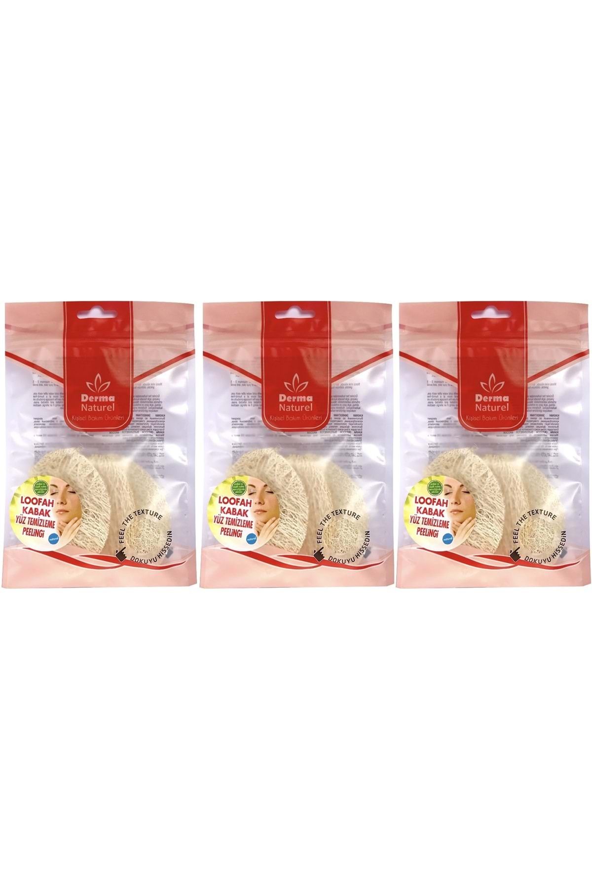 Derma Naturel Loofah Yüz Temizleme (Sivilce ve Siyah Noklar için) Peeling MS-06 (3 Lü Set)
