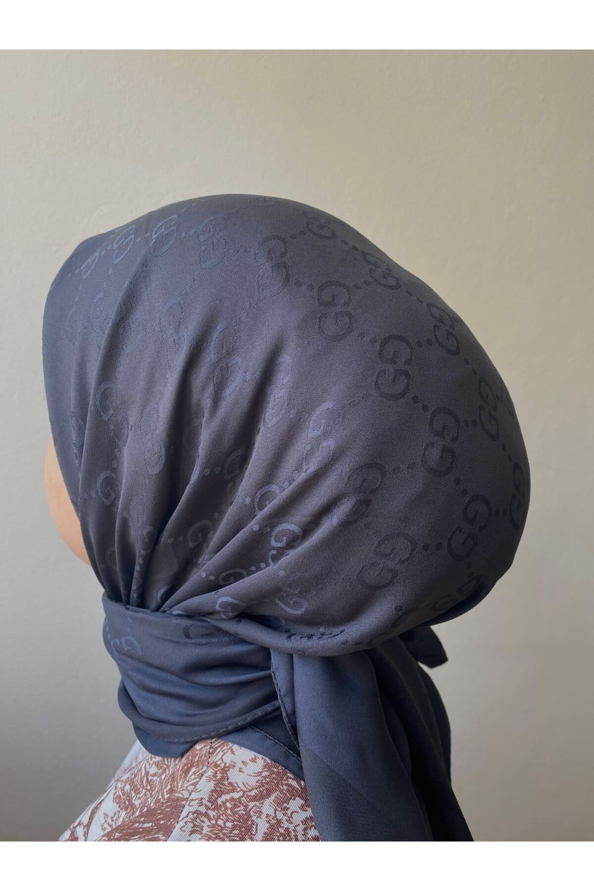 MODA Lacivert Jakarlı Eşarp