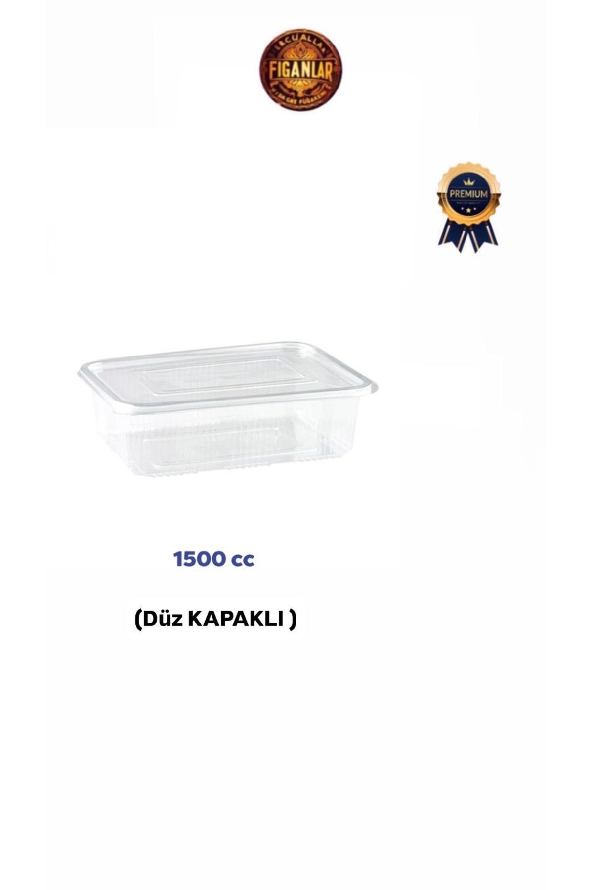 figanlar ambalaj Kendinden Derin Kapaklı 1500cc Düz Kapak Sızdırmaz Plastik Kap 50 Adet