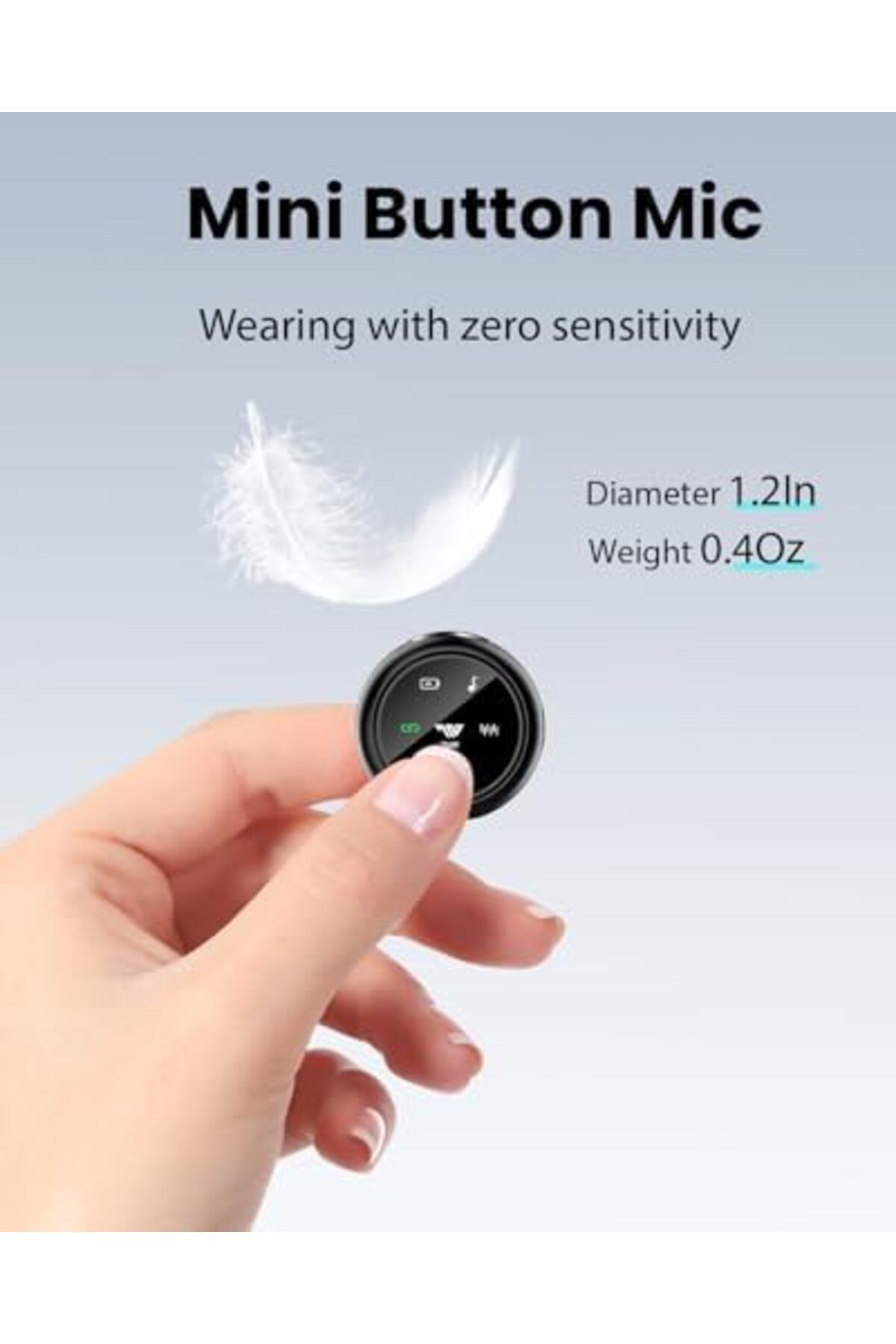 Generic-ميكروفون لافالير لاسلكي لأجهزة iPhone/Android، ميكروفون TNW A37 صغير مع خاصية إلغاء الضوضاء، 40 ساعة، 50 متر 4
