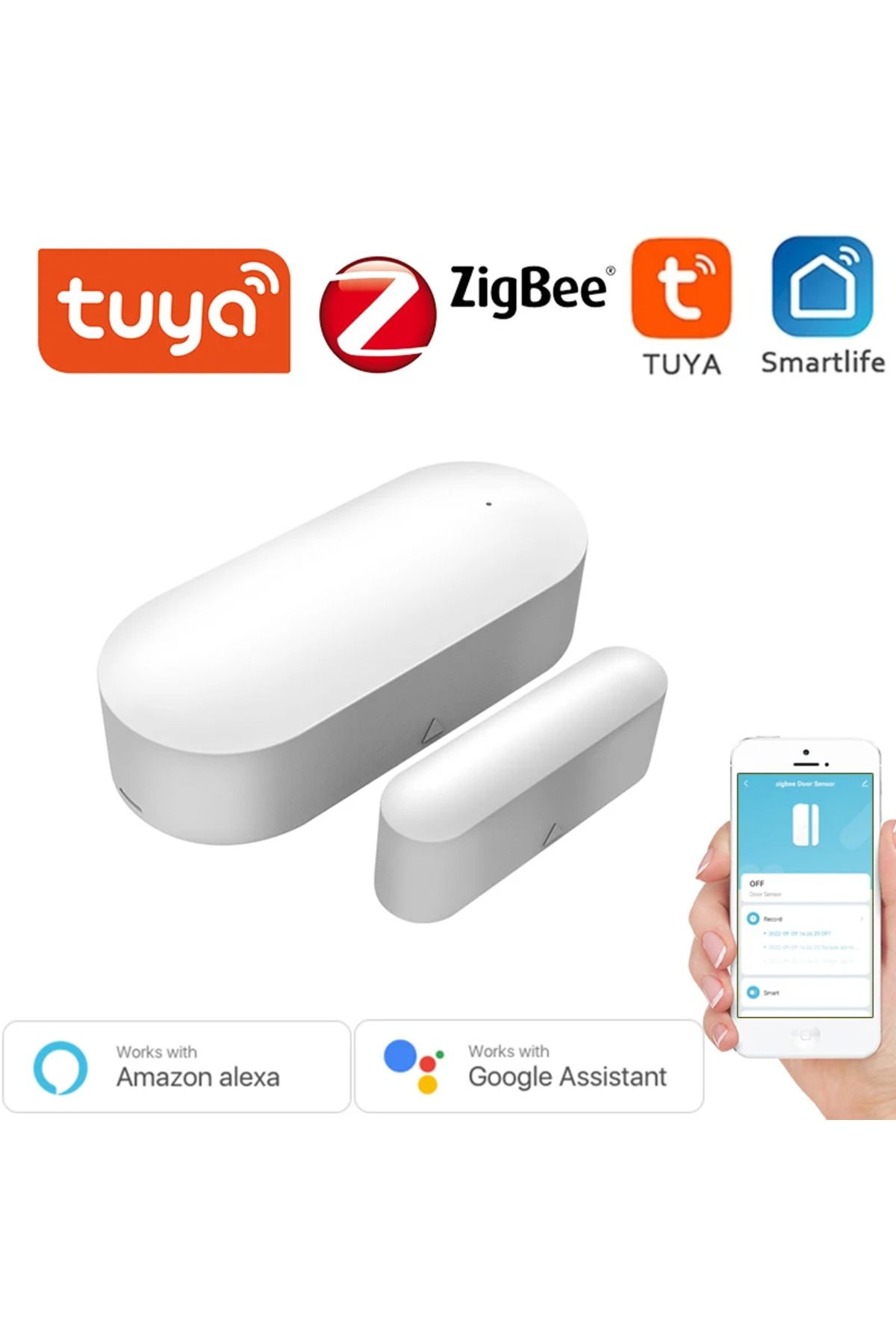 GÜMRÜK BEY DS100 Tuya Destekli Akıllı Sistem APP Kontrol Kapı & Pencere Güvenlik Cihazı 433mhz Alarm Uyarı İkaz