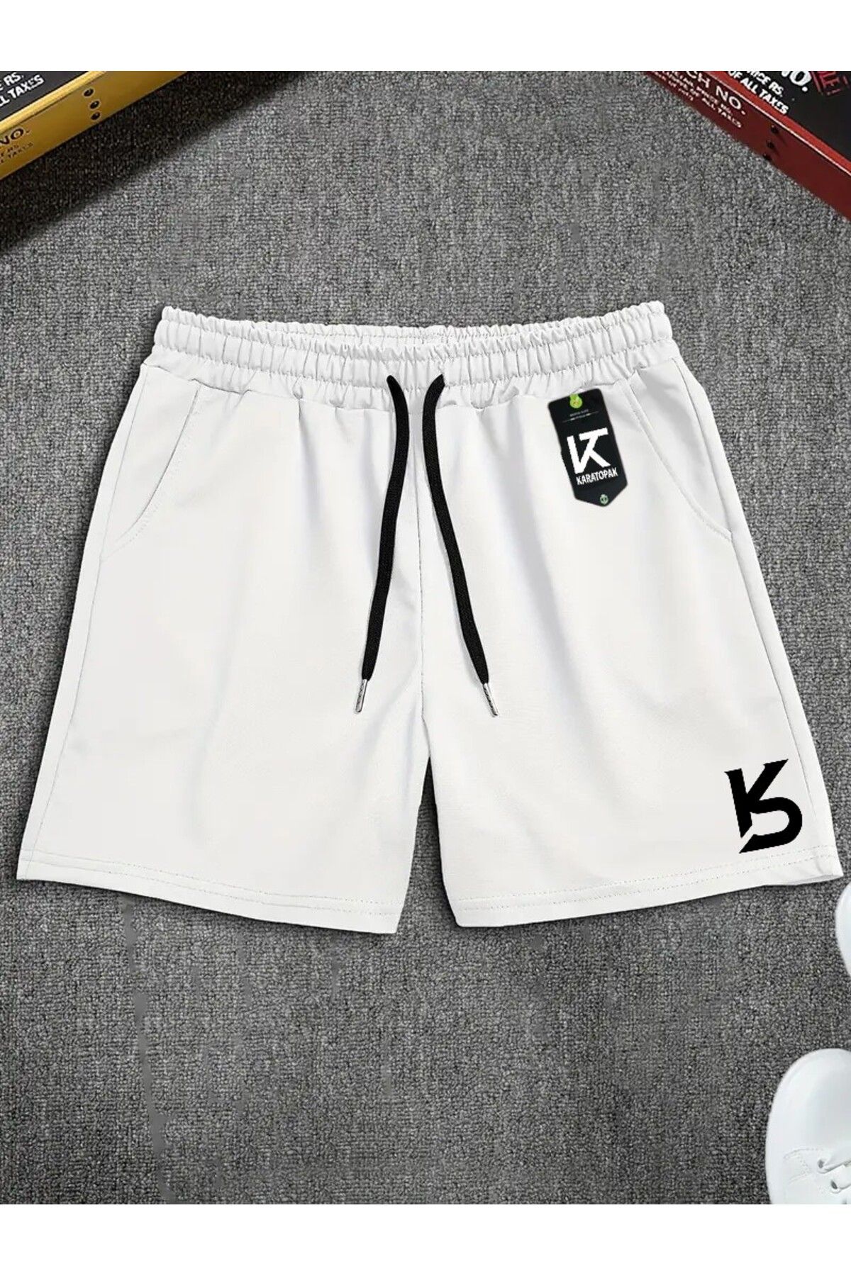 Karatopak Logo Baskılı Unisex Yazlık Rahat Basic Şort