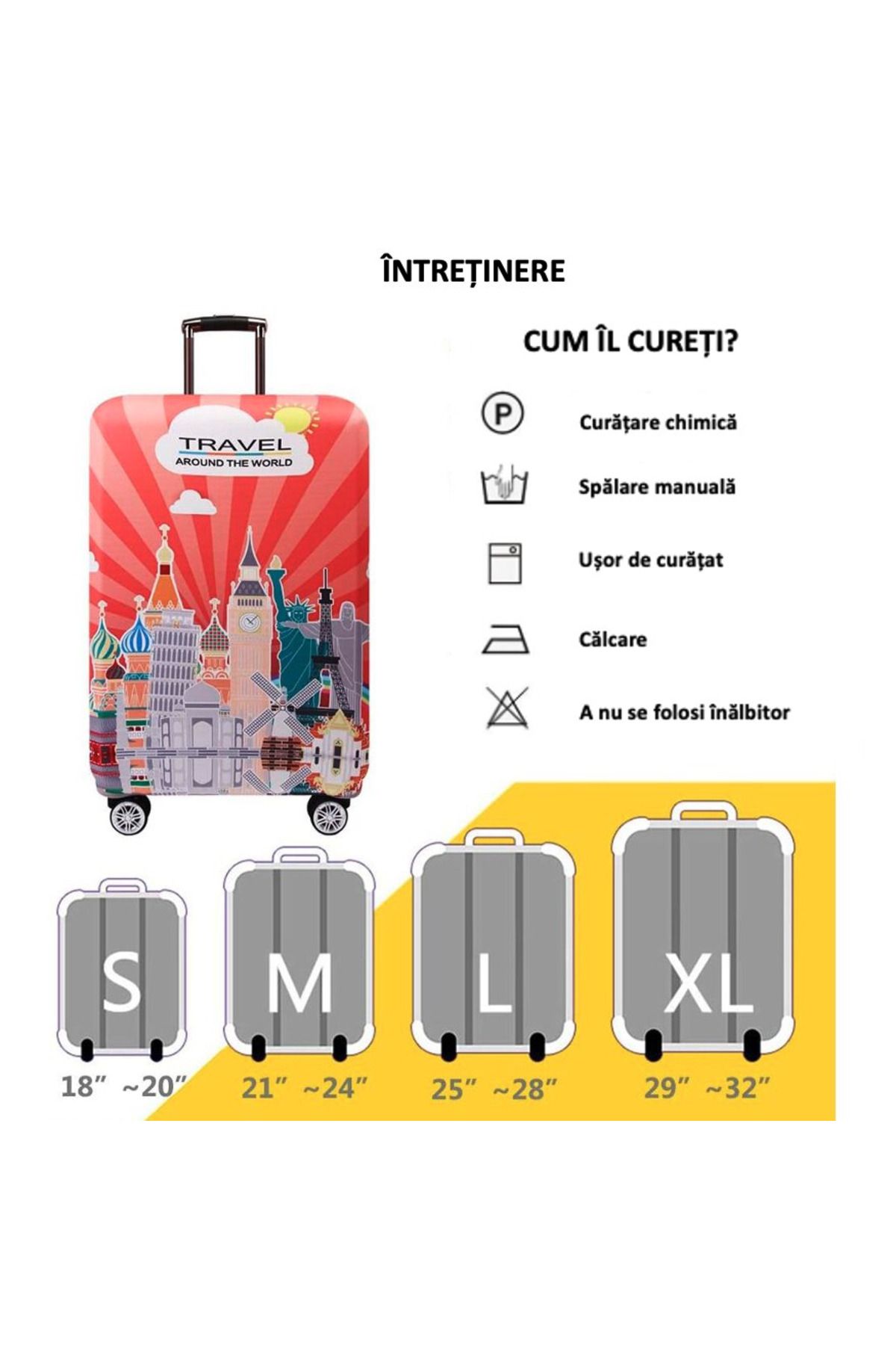 TYBO-Trolley protective cover, made of polyester, elastic, hidden zipper closure, size M 4