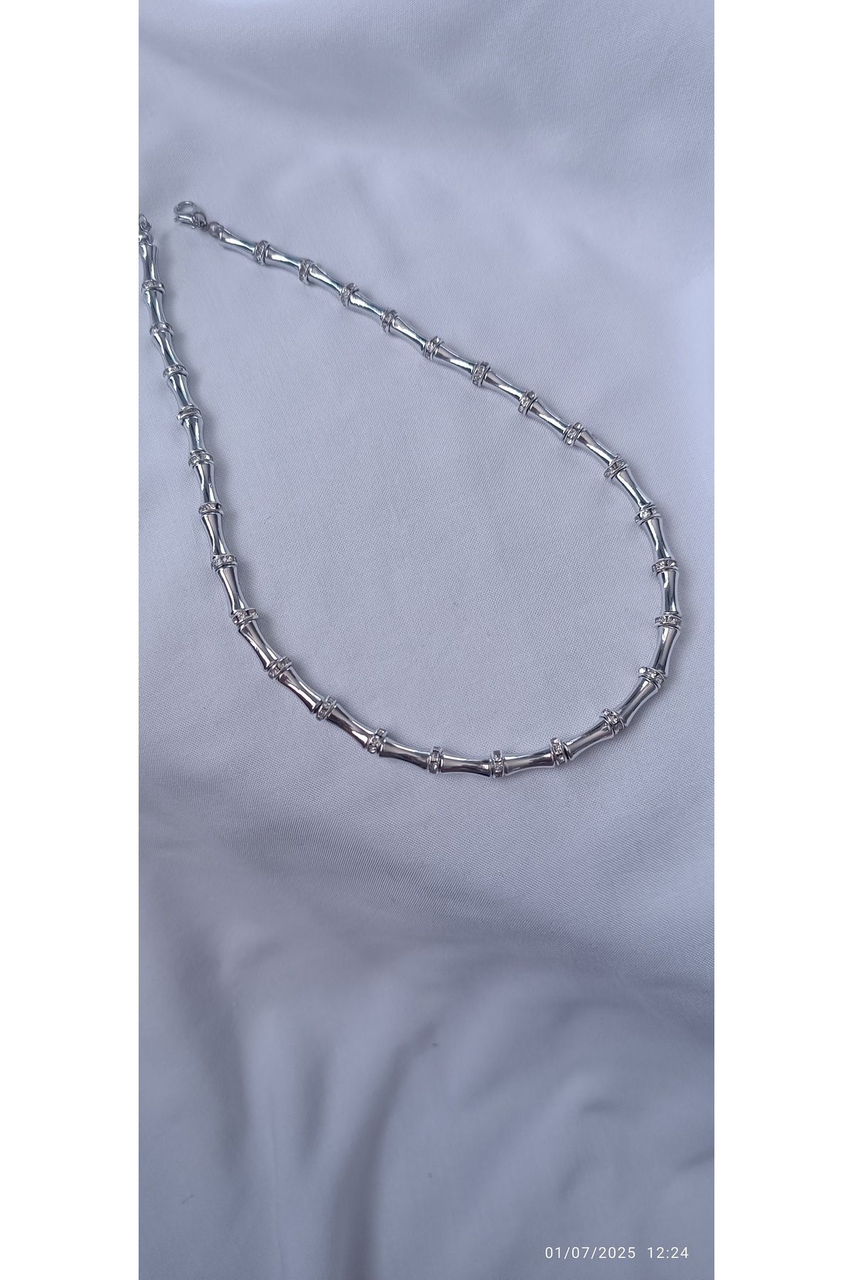 ARİ TAKI Boru boncuk silver kolye