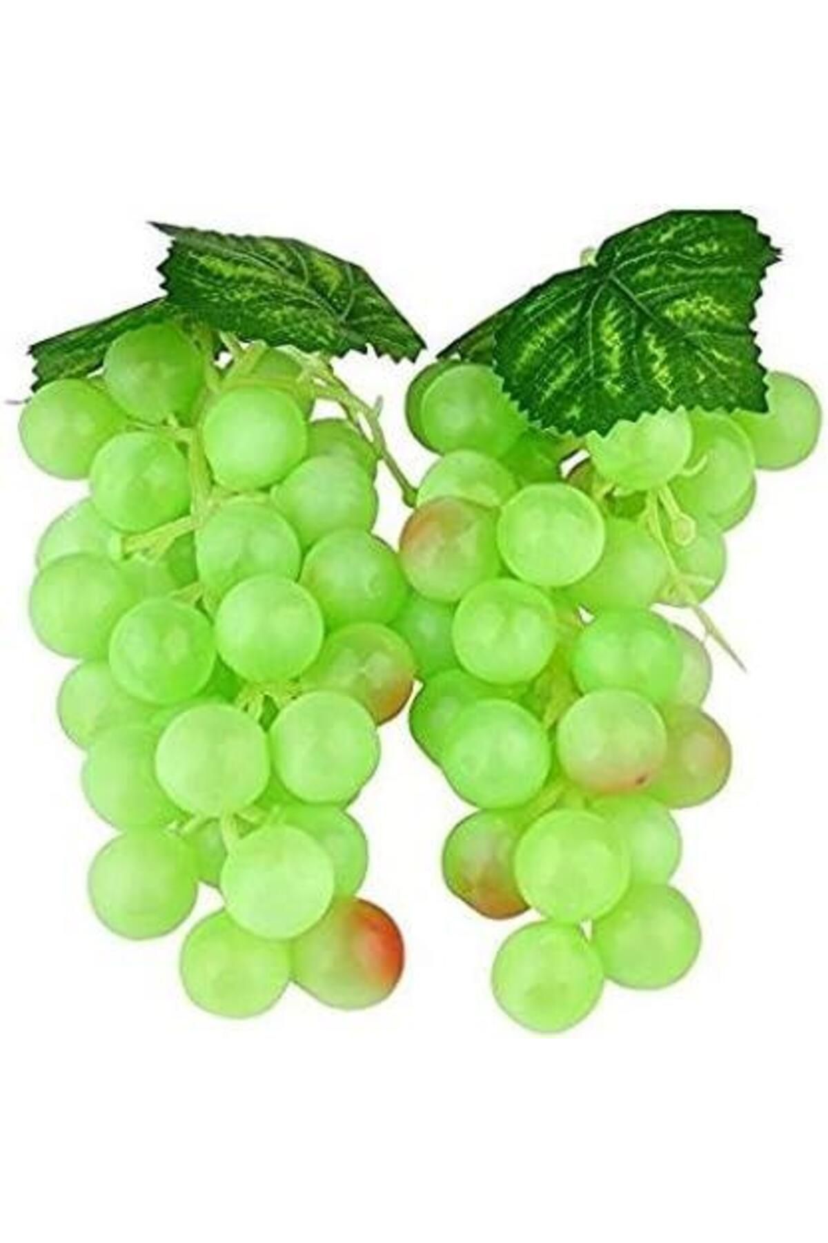 Nettenevime 2li Set Yapay Meyve Yeşil Üzüm Süs Dekoratif Fake Fruit 15CM