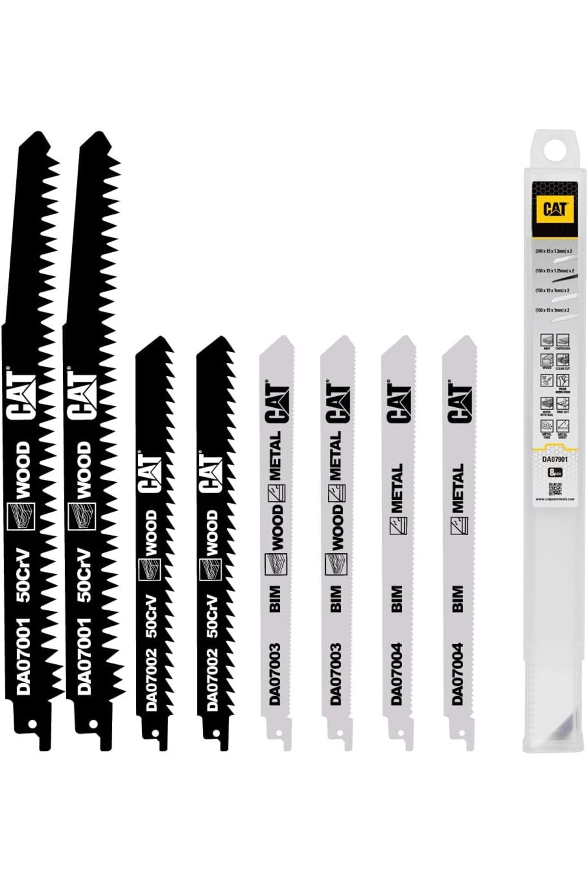 Mena Rise BlackShop DA07901 Profesyonel Metal/Ahşap Kesme Tilki Kuyruğu Testere Ucu 8 Parça 1064272