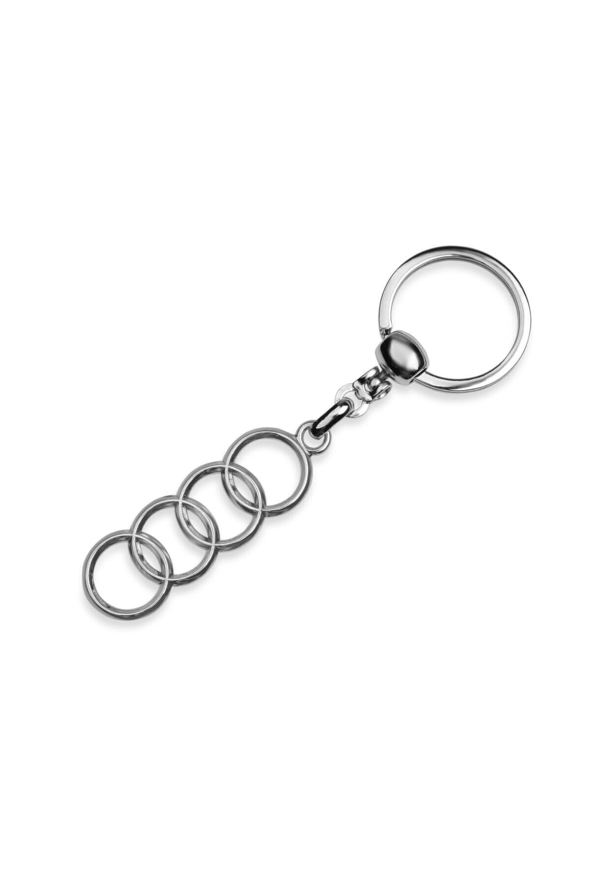 Store 1. Kalite - Audi Logolu Metal Otomobil Anahtarlığı - Krom Kaplamalı