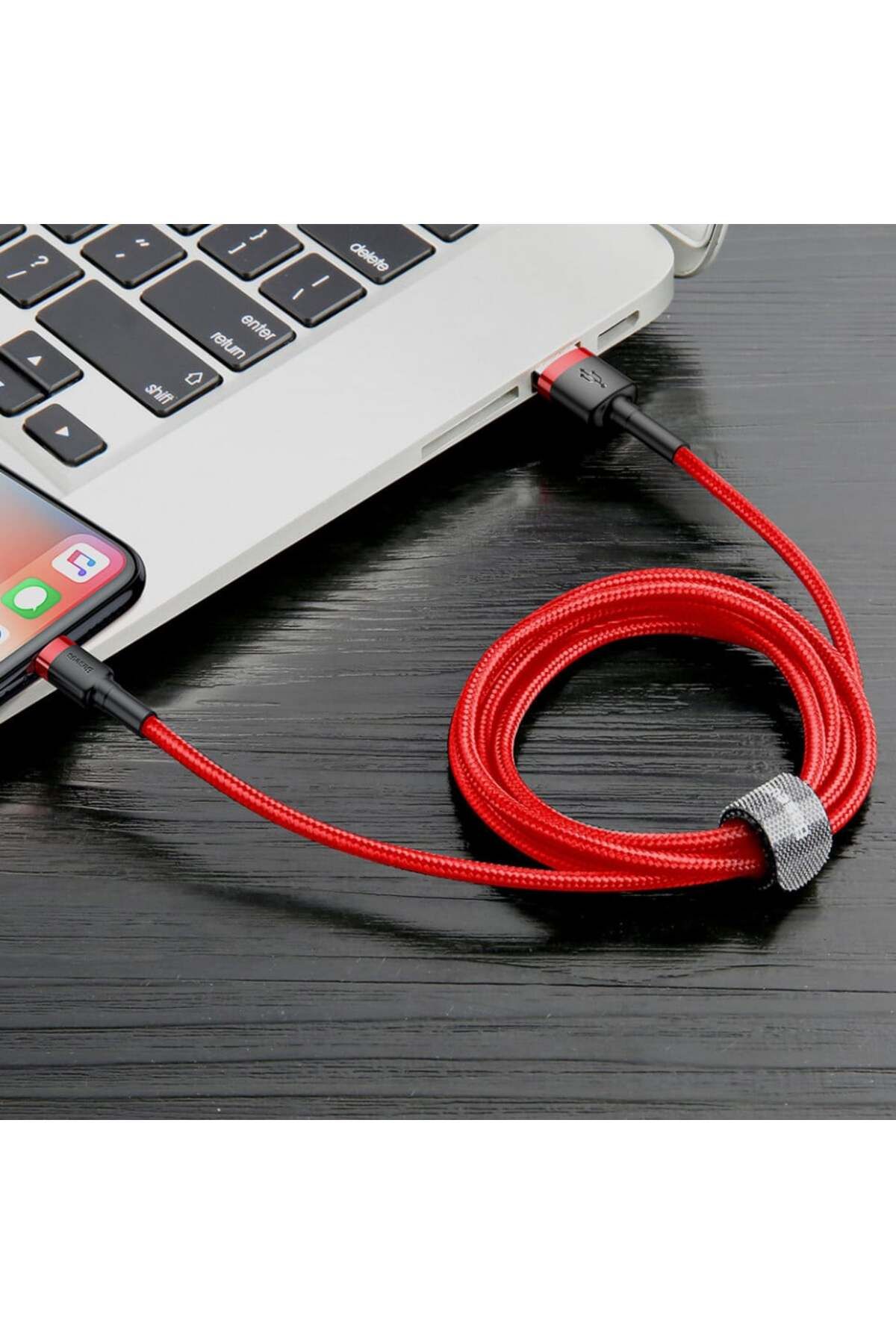 Baseus-Usb To Lightning Data Cable, 1.5a, 2m, Cables (CALKLF-C09) - Red 7