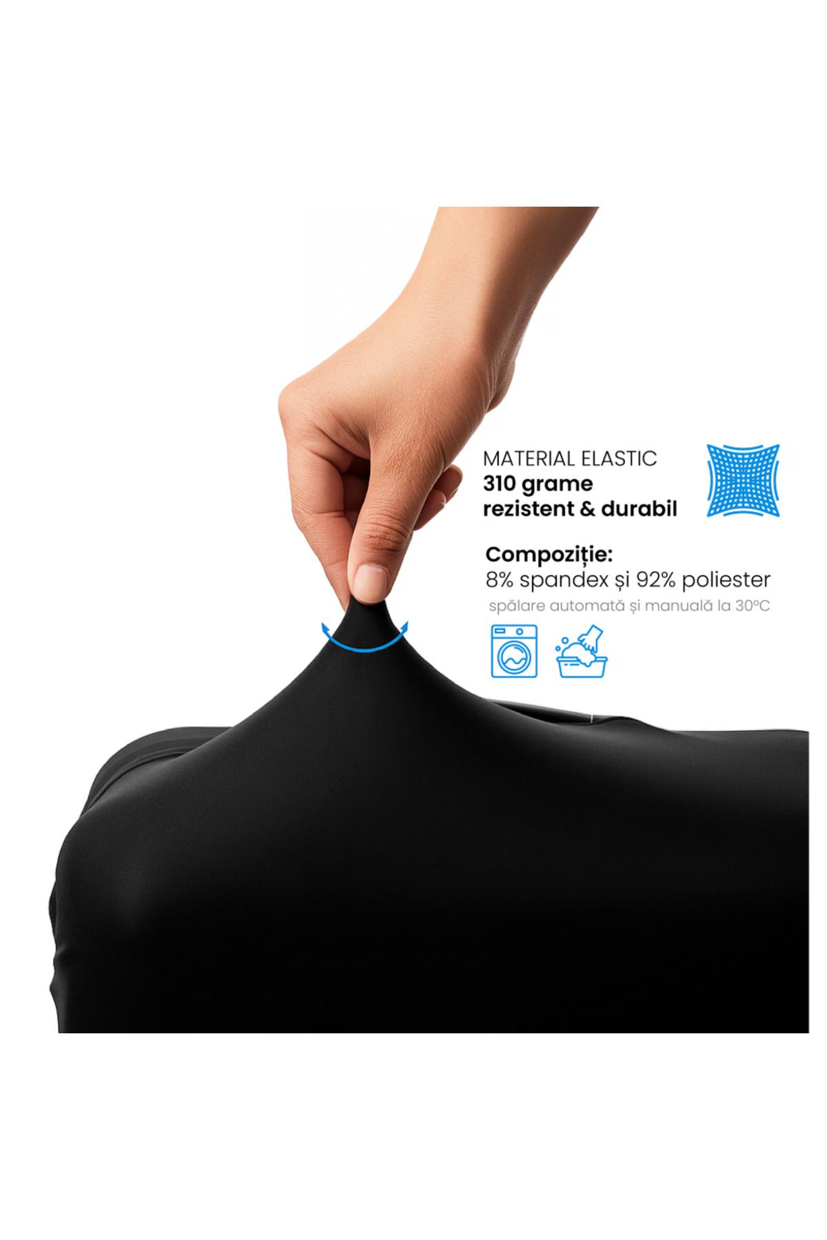 TYBO-Trolley protective cover, made of polyester, elastic, hidden zipper closure, size M 7