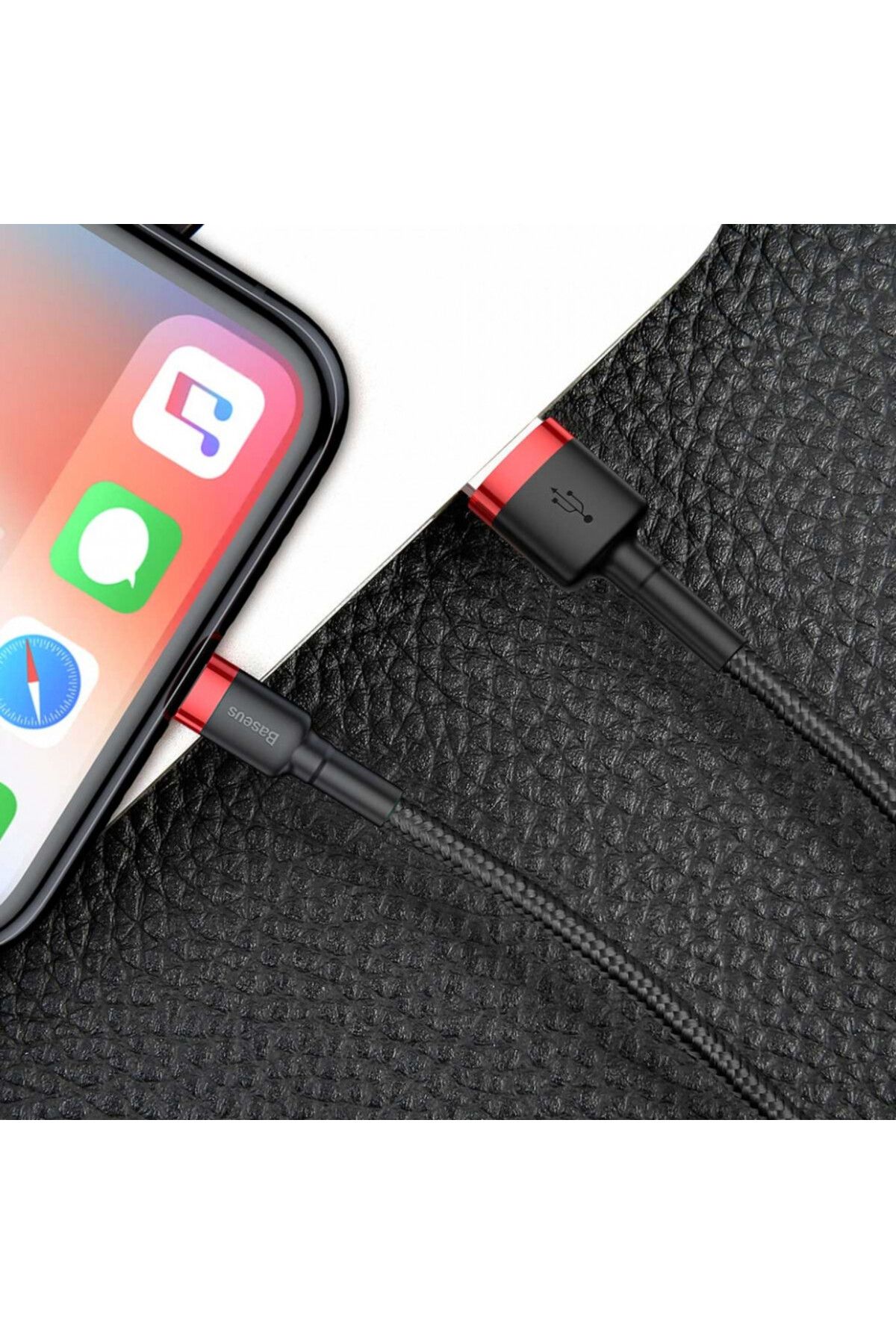 Baseus-USB to Lightning Data Cable, 1.5A, 2m, Cables (CALKLF-C19) - Red Black 6