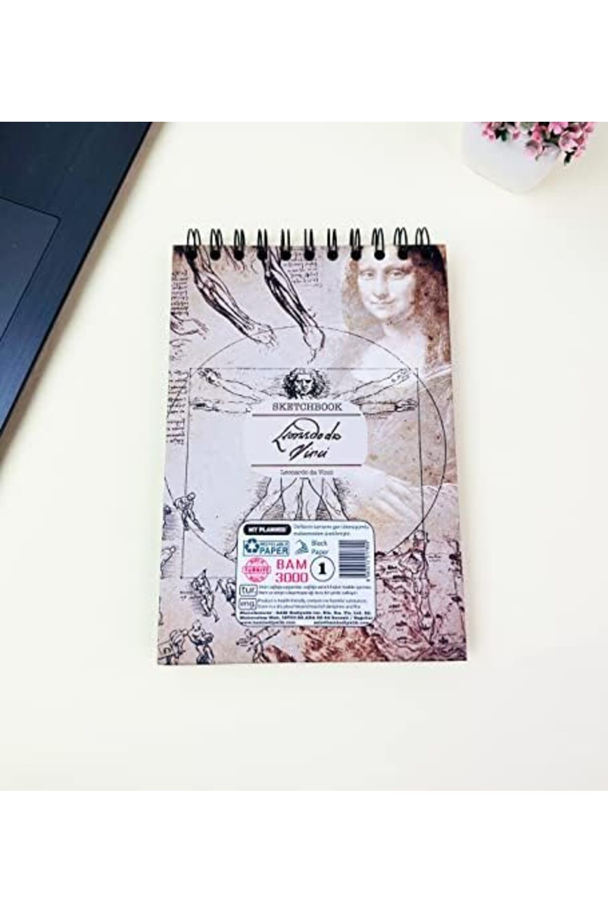 Mena Rise-Şirinshop Top Spiral Sketch Book - Sketchbook - Black Page - 260 Gr - 56 Sheets 1108107 3