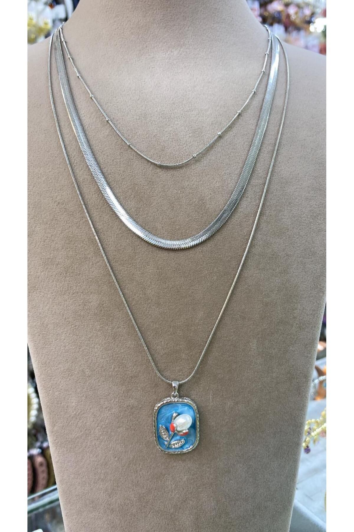 Azra Accessories Kadın Çoklu Çelik Kolye