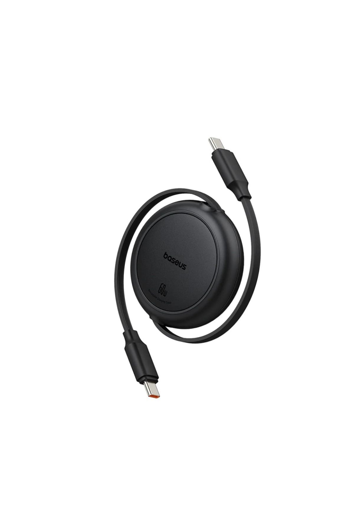Baseus-Retractable Charging / Data Cable Type-C to Type-C, 60W, 1m, Baseus, Free2Pull Mini, Black 1