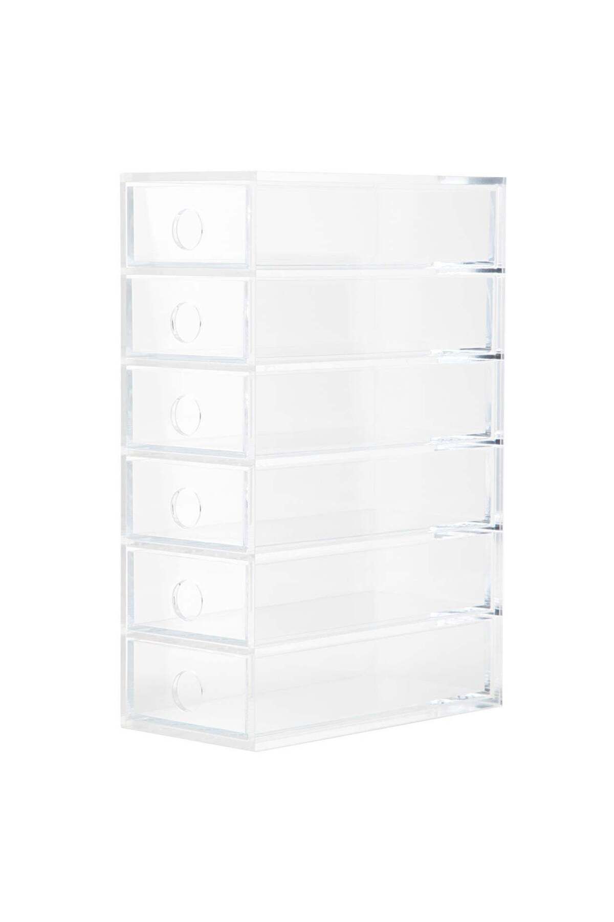 Muji-Acrylic 6 Unit Drawer Stand, W 8.7 x D 17 x H 25.2 cm 1