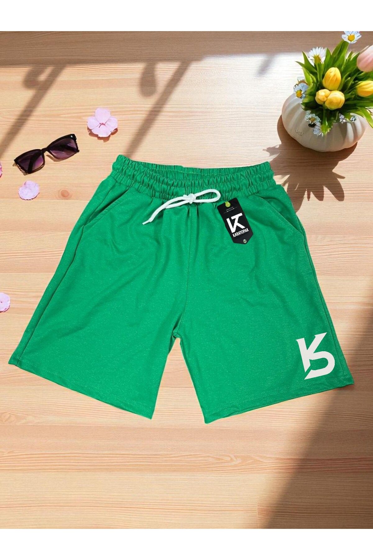 Karatopak Logo Baskılı Unisex Yazlık Rahat Basic Şort