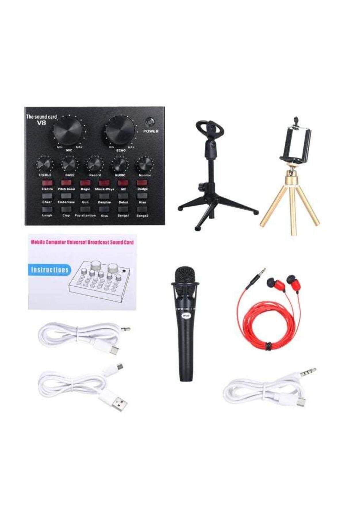 COOYA-V8 Multifunctional Live Sound Card: Bluetooth & Multi-Device Compatibility 2