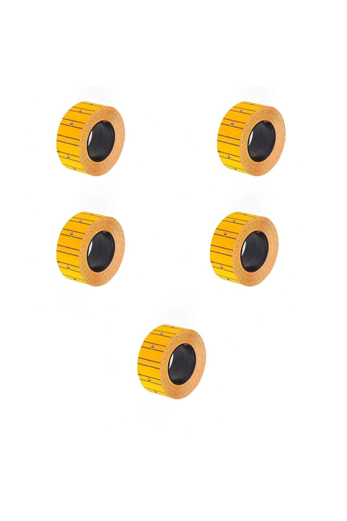 omeyva Motex Tanex Makine Etiketi Kraft Fiyatlandırma Numaralandırma Bant-12x21 mm -800'lü -Turuncu- 5 Adet