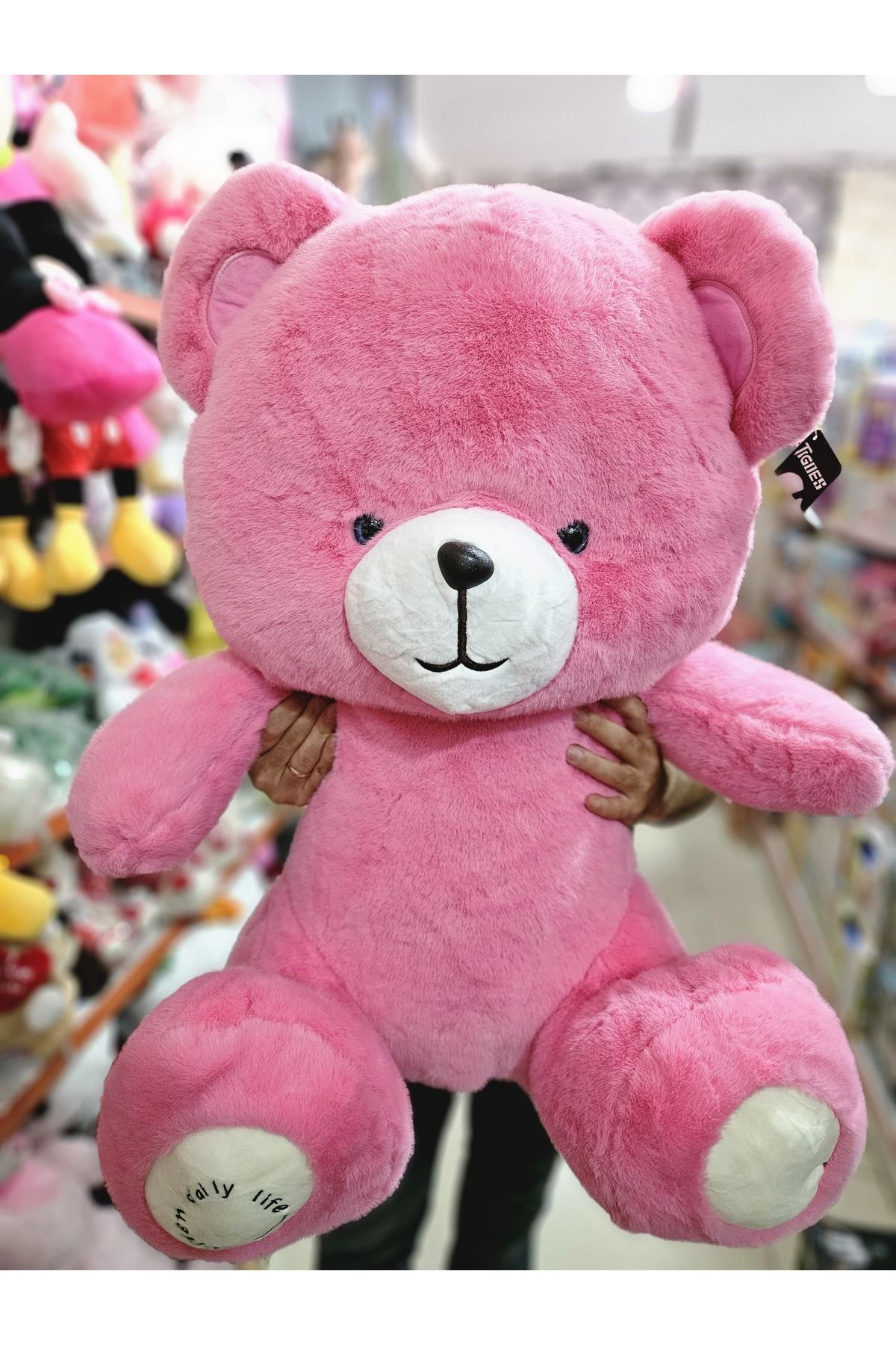 Online 80 Cm Büyük Boy Sevimli Peluş Ayı Pembe Renk Peluş Ayıcık Yumuşacık Oyuncak Peluş Ayı