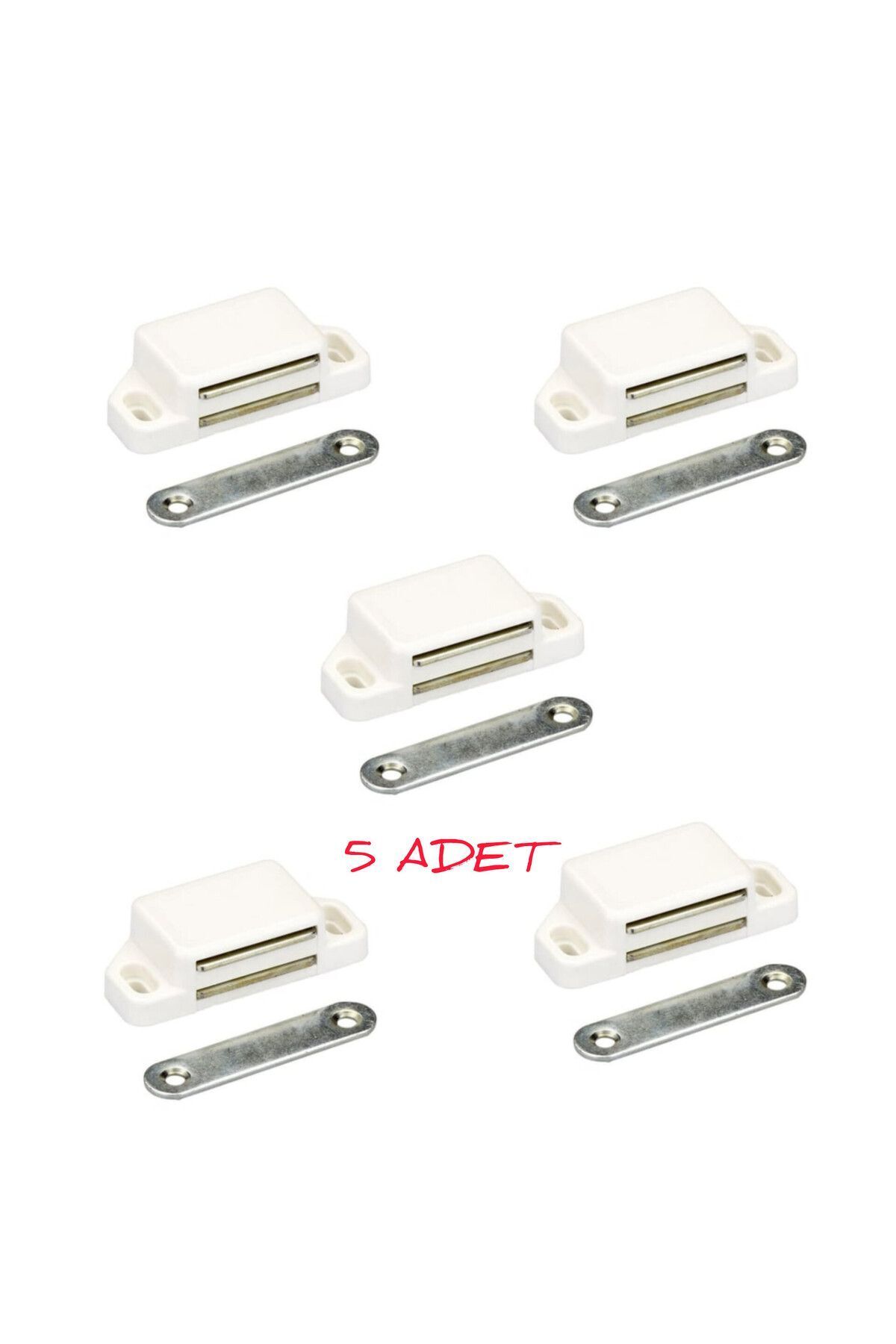 teknotrust (5 ADET) BÜYÜK 5,7CM BEYAZ ÇIT ÇIT MIKNATISLI PVC SİNEKLİK KAPAK TUTUCU MANYETİK