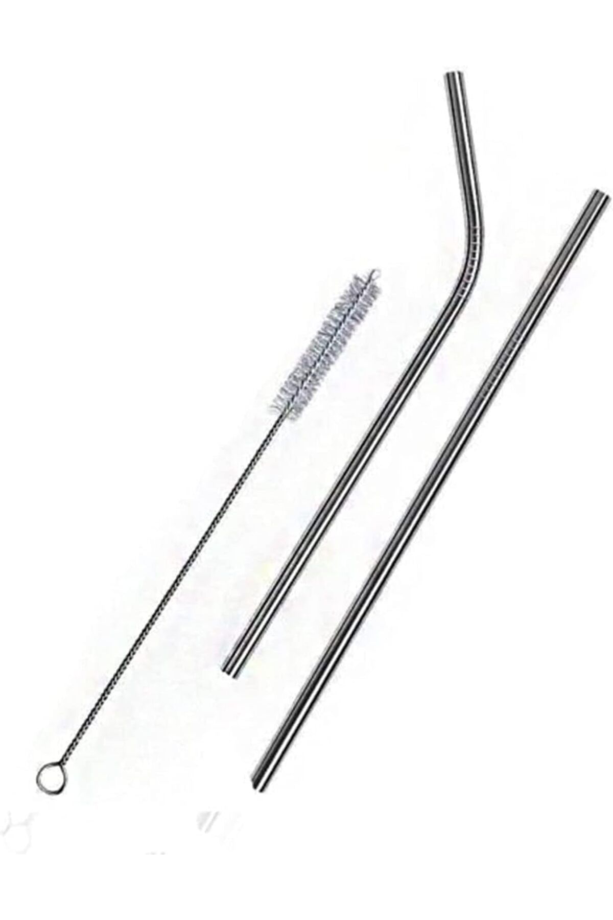Mena Rise TuonShop Home 2'Li Paslanmaz Çelik Pipet, Temizleme Fırçası, Metal Pipet 1122991