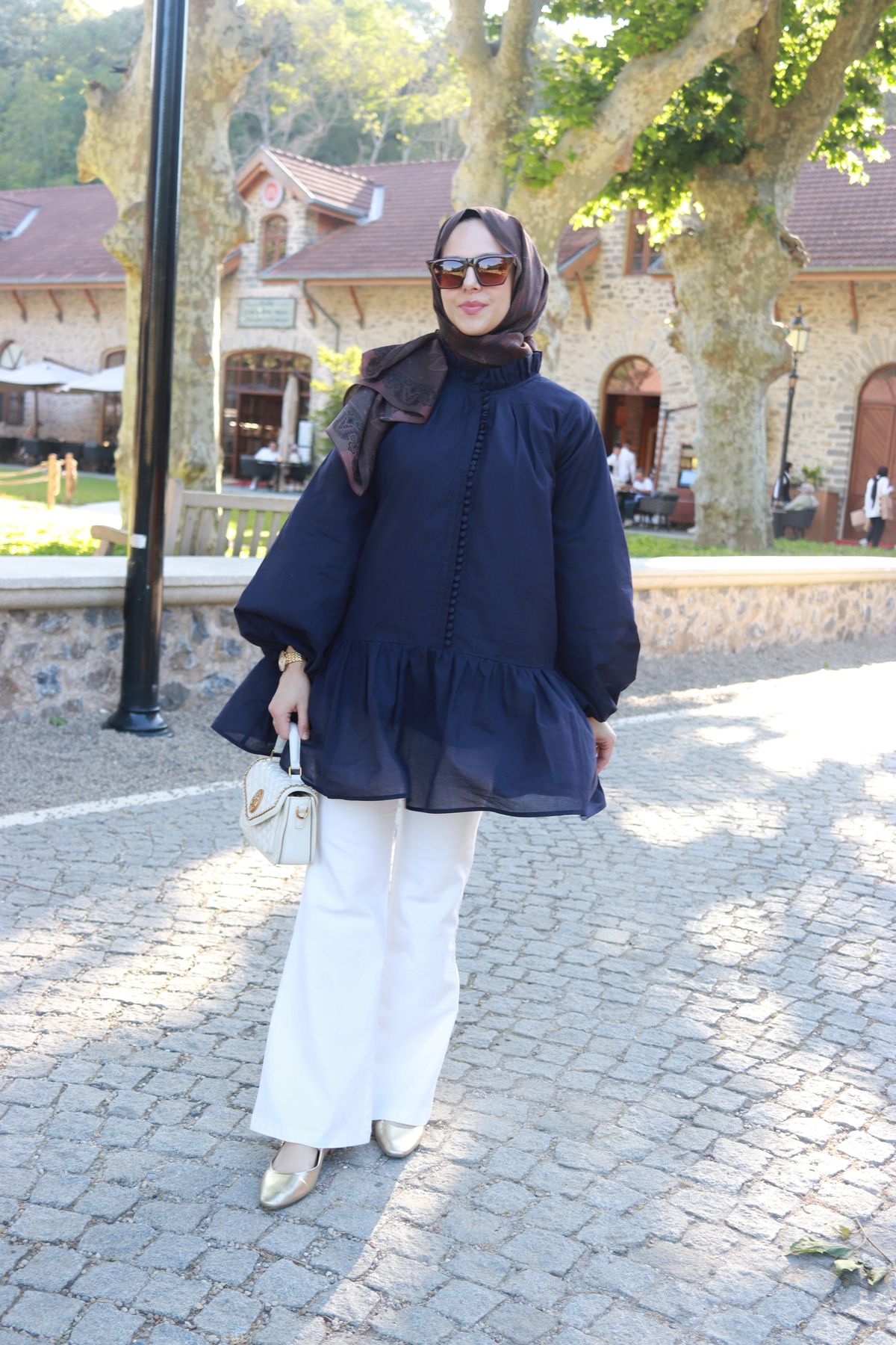 MİZZA COLLECTİON BRİTLİ VUAL GÖMLEK - KOYU LACİVERT (%100 PAMUK)