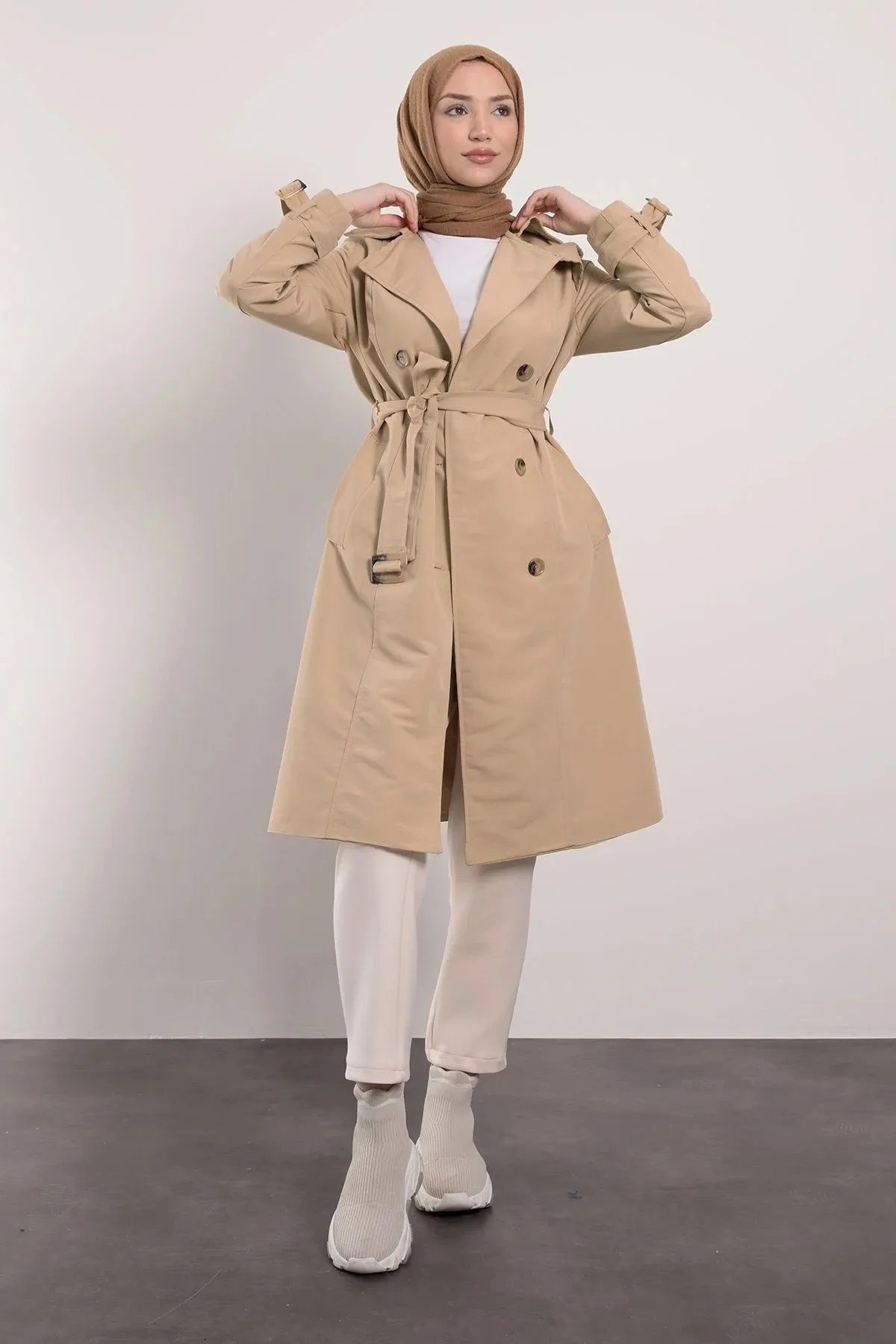 ジャケット・アウター THEE  bal collar coat (BEIGE) Beige Trench Coats 🧥 40-80% off! | Timeless Elegance - Trendyol