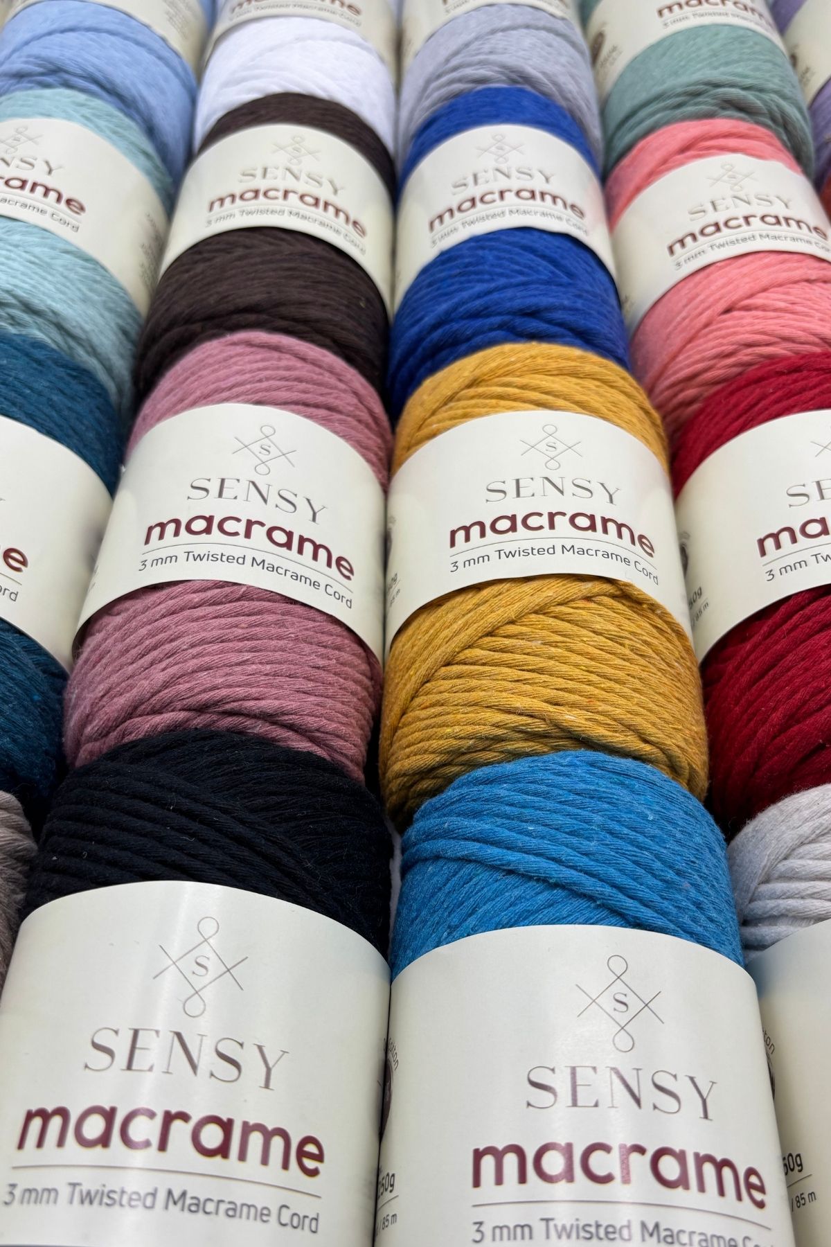 SENSY-Tarnishable Macrame Cord 3mm Tarnishable Cotton Macrame Cord Macrame Cord Natural White 4