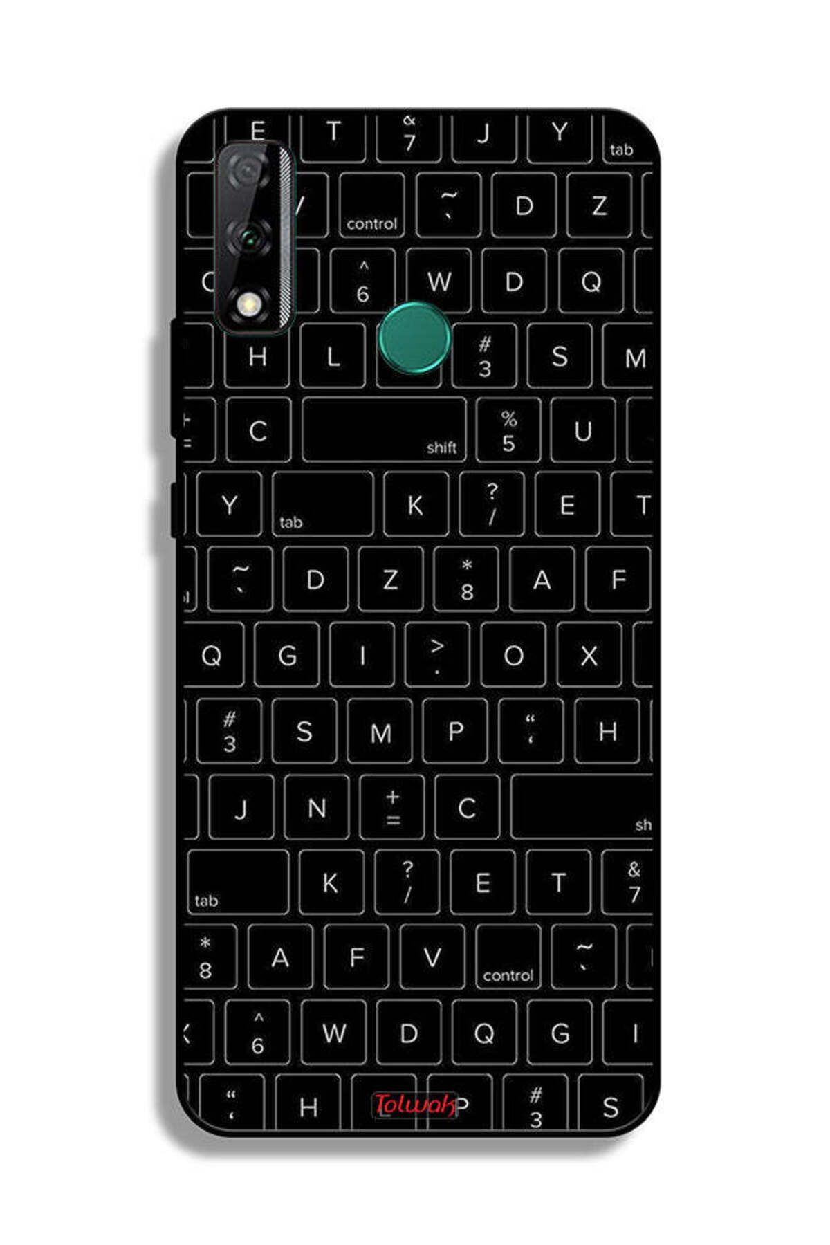 Tolwak-Huawei Y8s Protective Case Cover Random Keyboard Keys Pattern 2