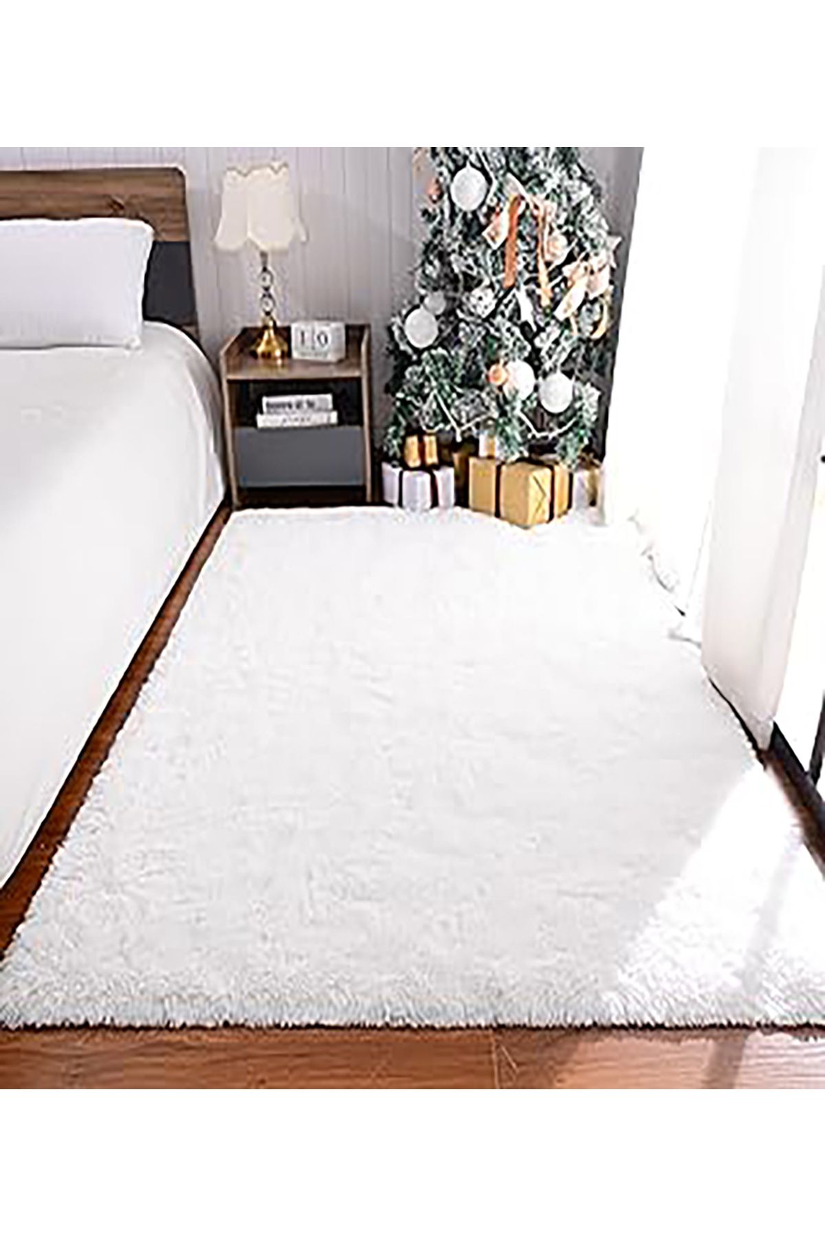 Halika Home Beyaz Post Peluş Yıkanabilir Yumuşak Kaymaz Dot Taban Antibakteriyel Koridor Çocuk Halısı Salon