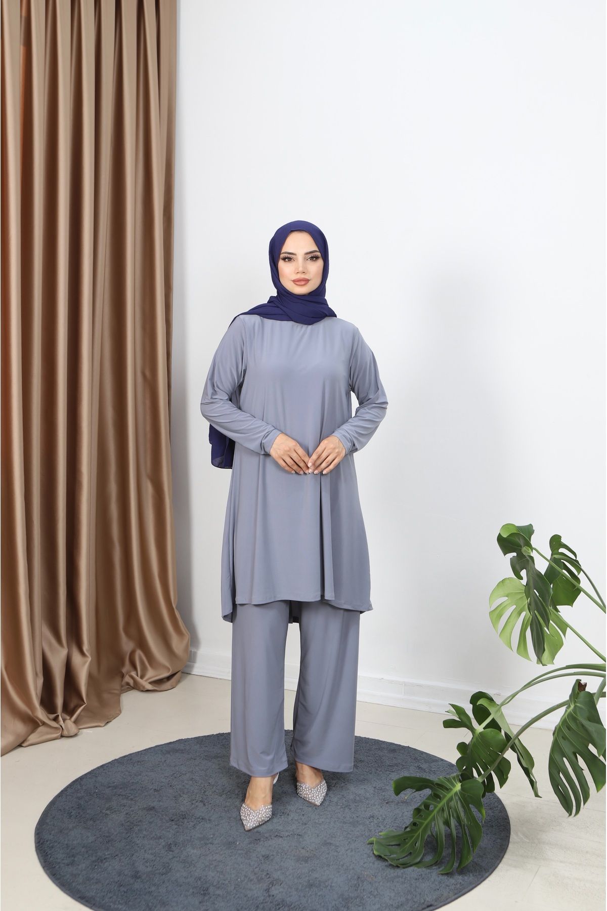 NİSUM MODA UZUN TUNİKLİ SANDY TAKIM