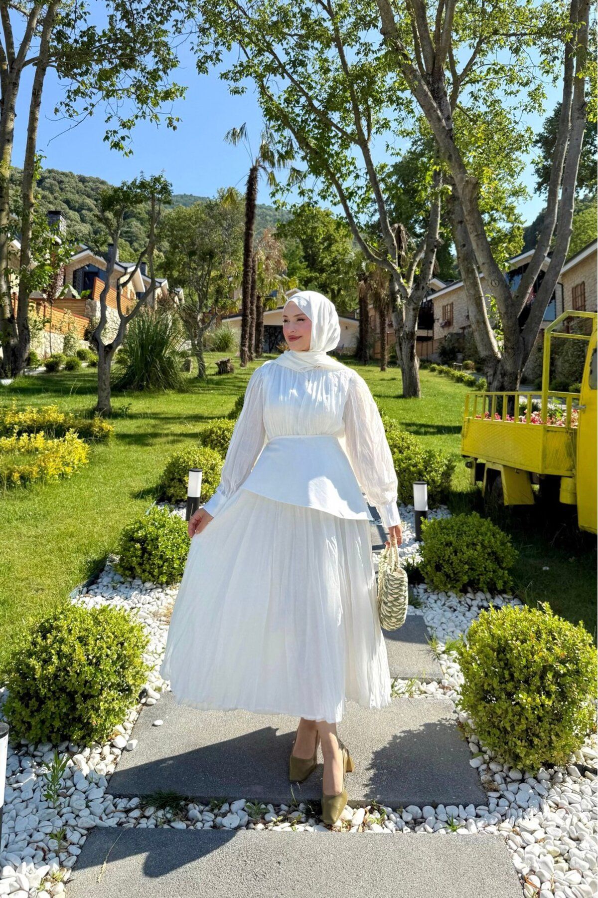 lurex moda Mira Pamuk Keten Elbise