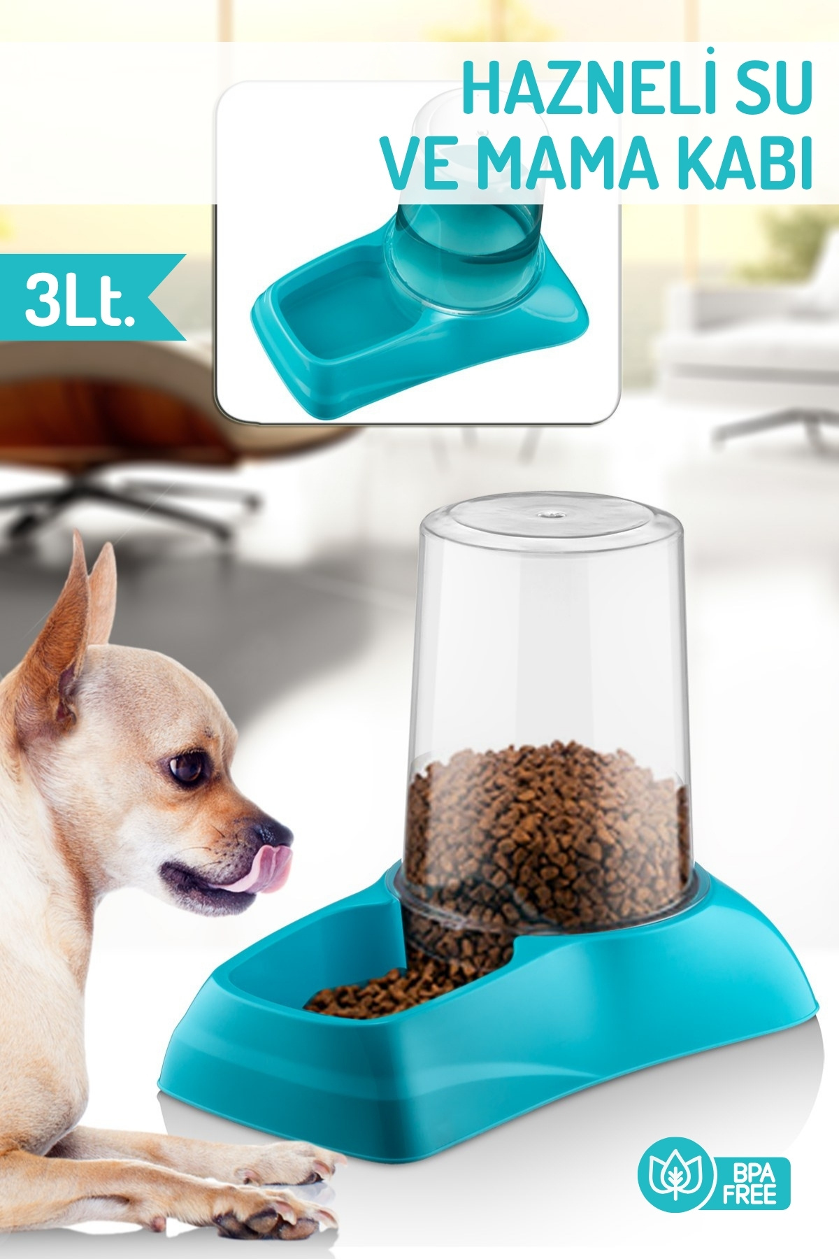 Nandy Kids Hazneli Büyük Boy Su ve Mama Kabı 3000Ml.