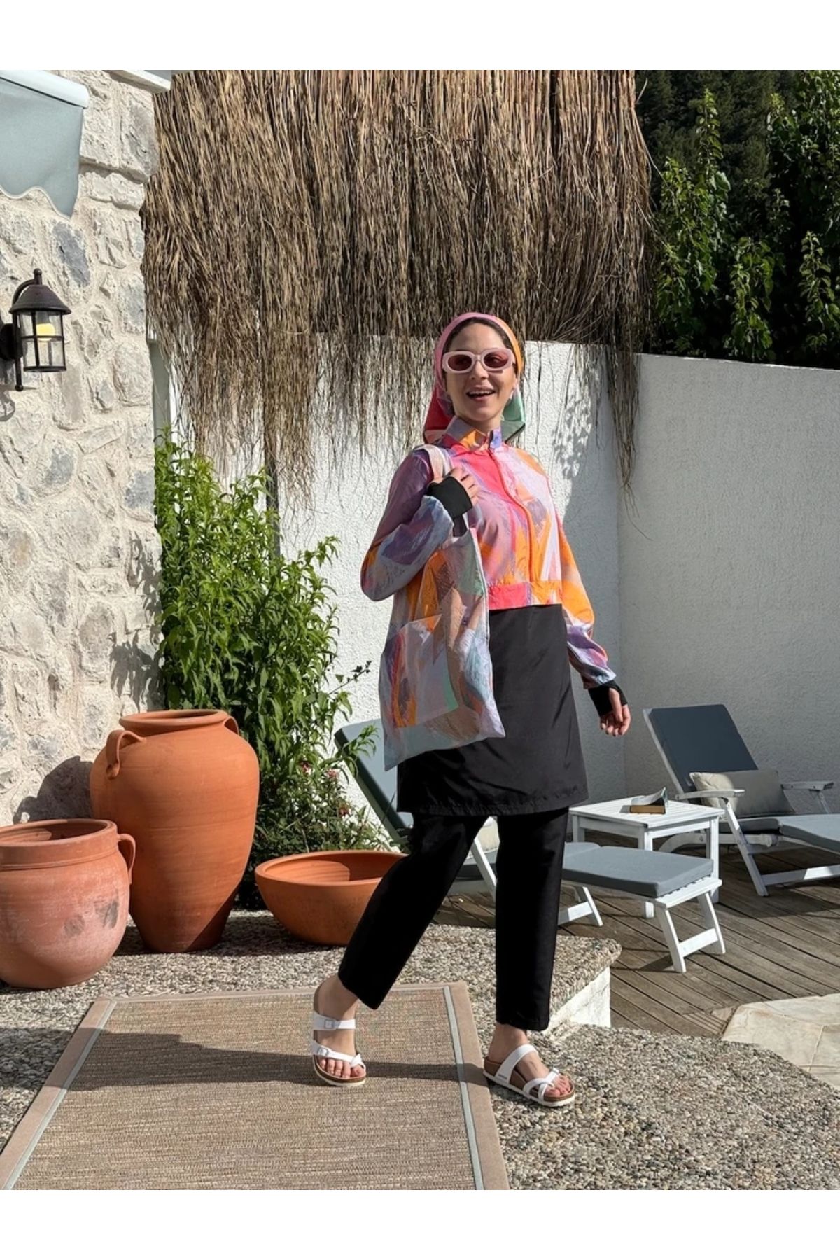 She Sea Pastel Desen Mayo Siyah