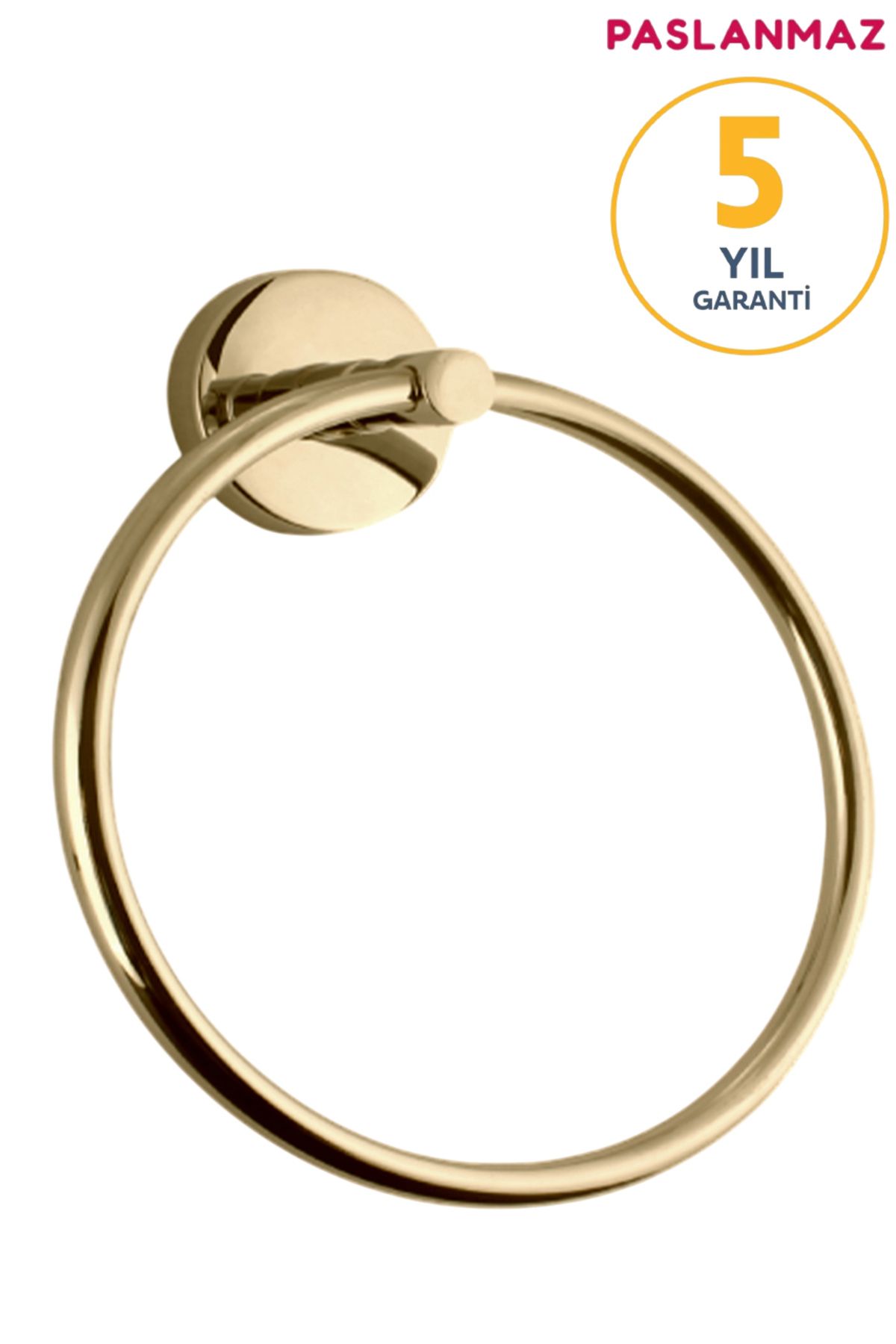 BanyomHome Paslanmaz Pirinç Ege Yuvarlak Havluluk Altın Gold