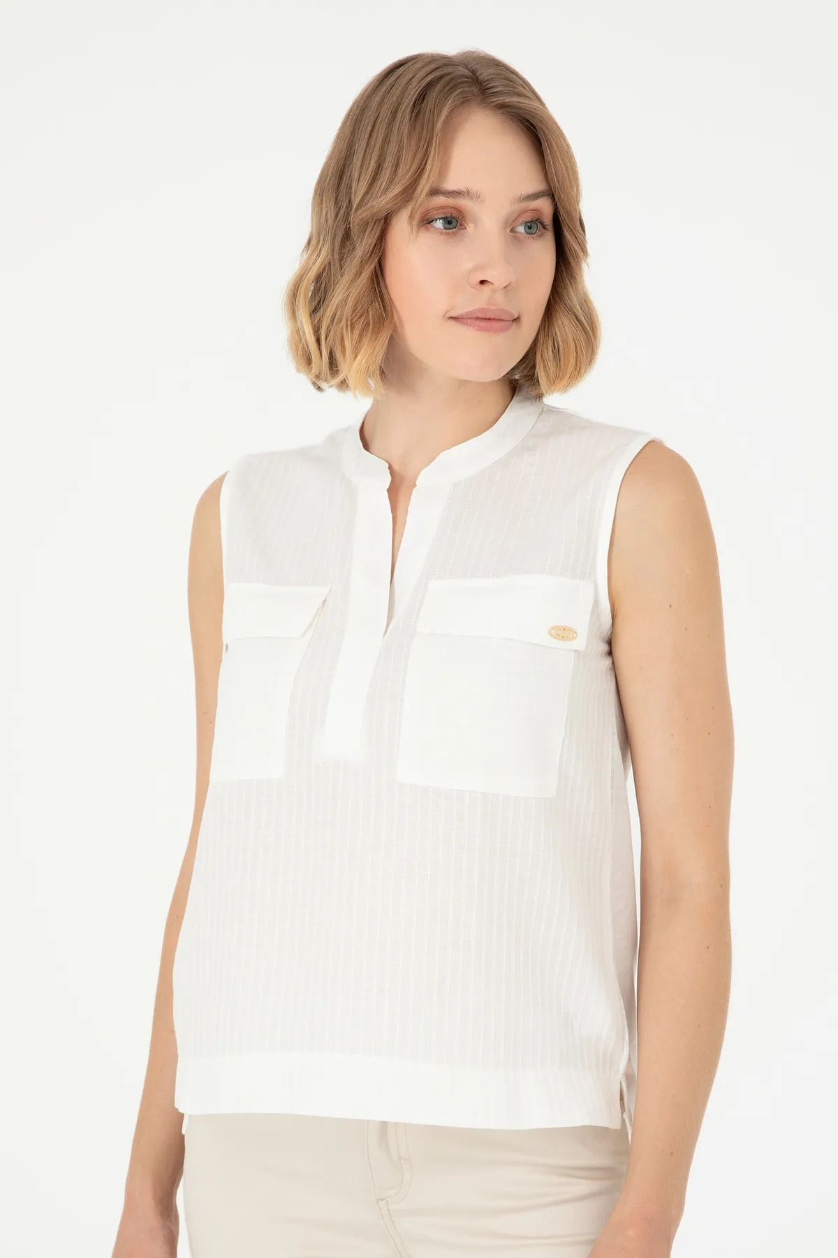 U.S. Polo Assn. US POLO V YAKA ÇİFT CEP T-SHİRT AYSİMONLİNE