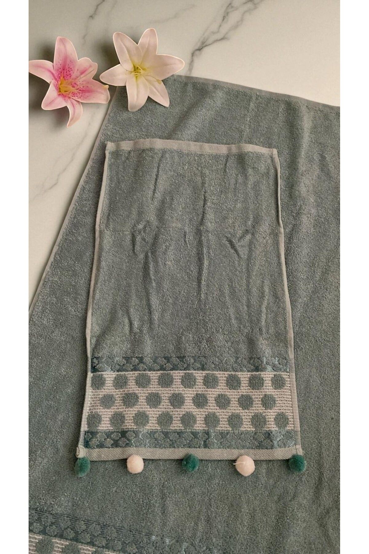 MİLAYS LİFE HOME COLLECTİON ANALI KIZLI POMPONLU 2 Lİ HAVLU SET