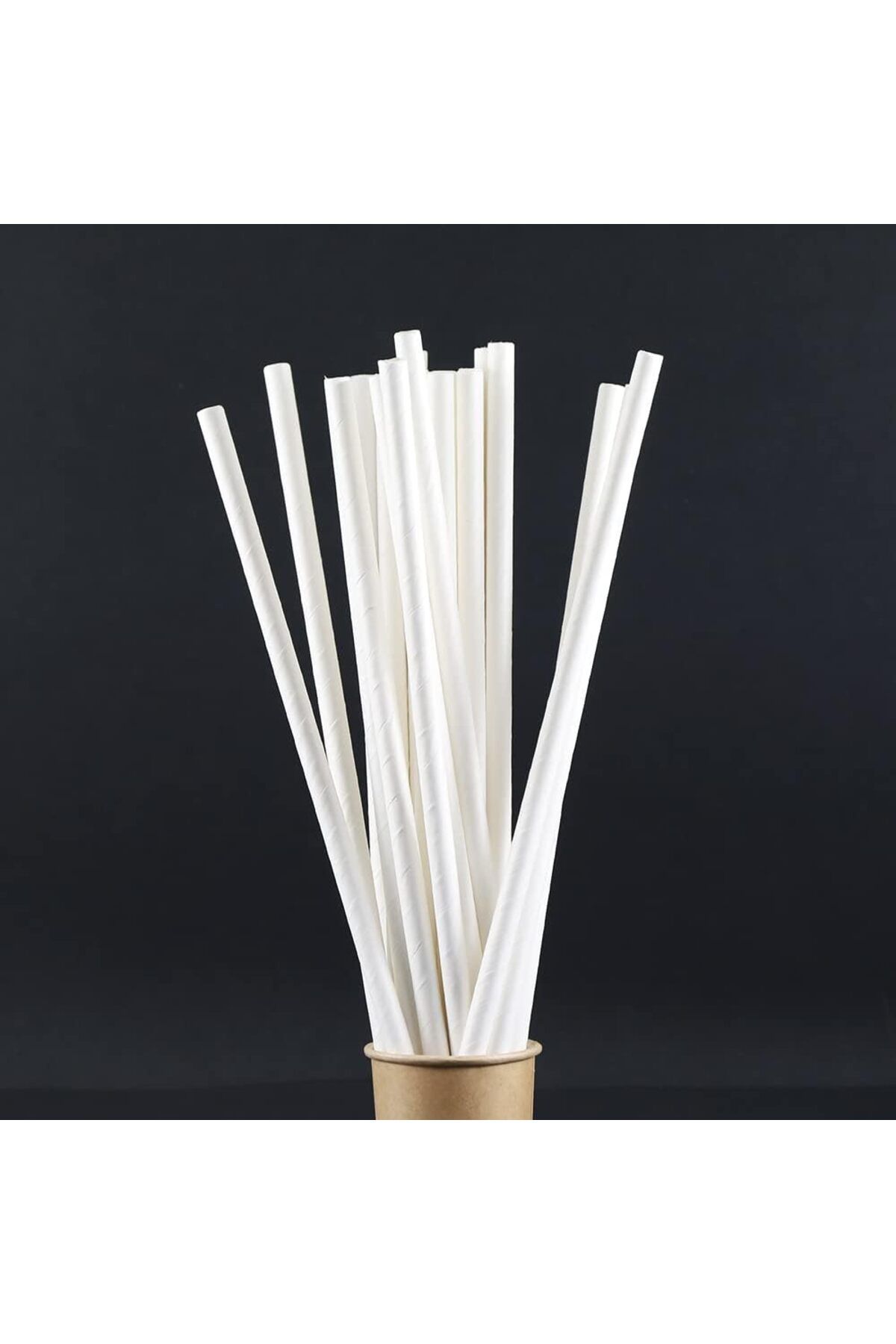 Mena Rise TuonShop janset Kağıt Pipet 100 adet beyaz kağıt pipet, çap 6 mm 20 cm, PLA/PE içermez, biyolo