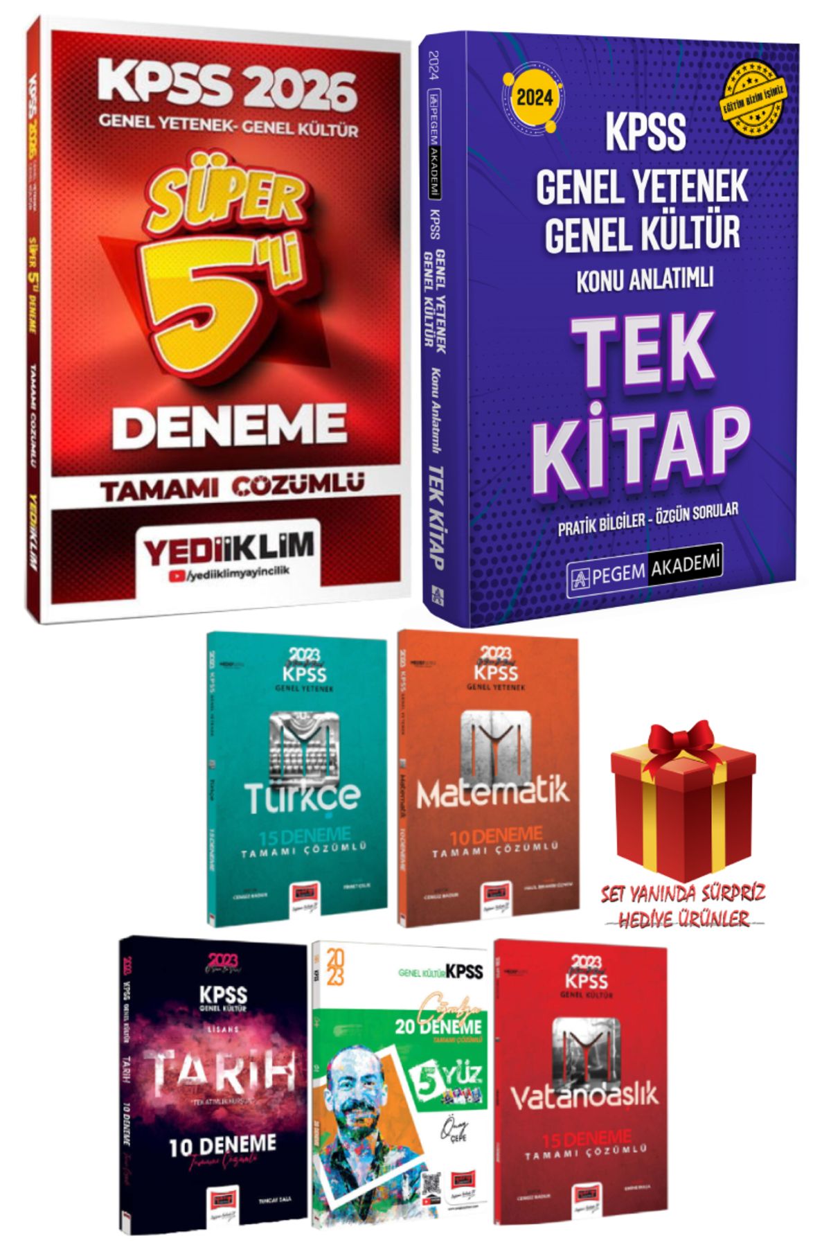 Yediiklim Yayınları 2026 Yediiklim KPSS Deneme+Pegem GYGK Konu Anlatım+Yargı GYGK Deneme Seti