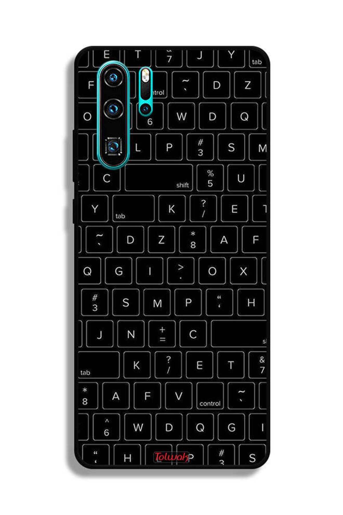 Tolwak-Huawei P30 Pro Protective Case Cover Random Keyboard Keys Pattern 2