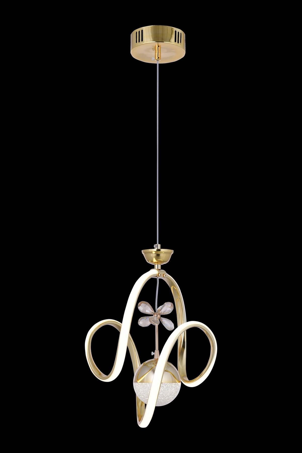 BSB Nehir 3 Renk Gold ( Sarı Beyaz Ve Gün Işığı ) Led Kristal Taşlı Avize Concept