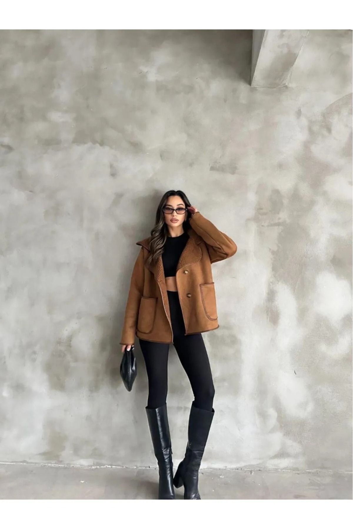 Lacesta Oversize Içi Kürklü Deri Ceket Mont