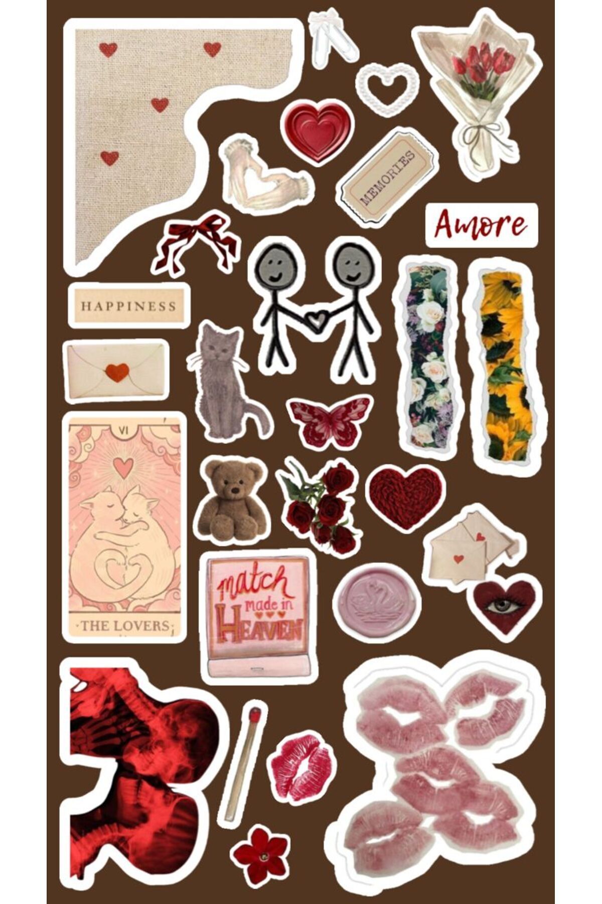 MS Major Selection Vintage Retro Love Temalı Telefon Laptop Tablet Sticker Seti