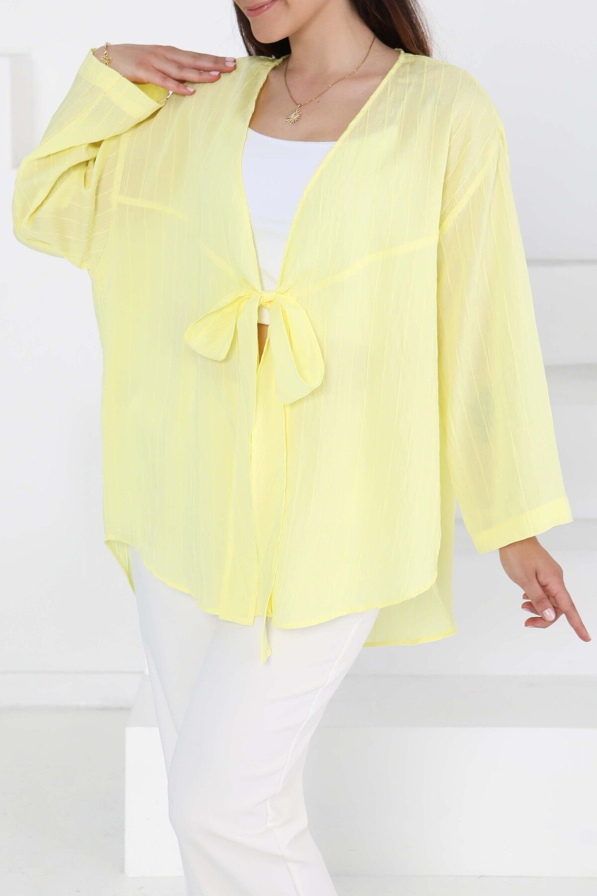 TOFİSA Bağlamalı Kimono Sari - 27388