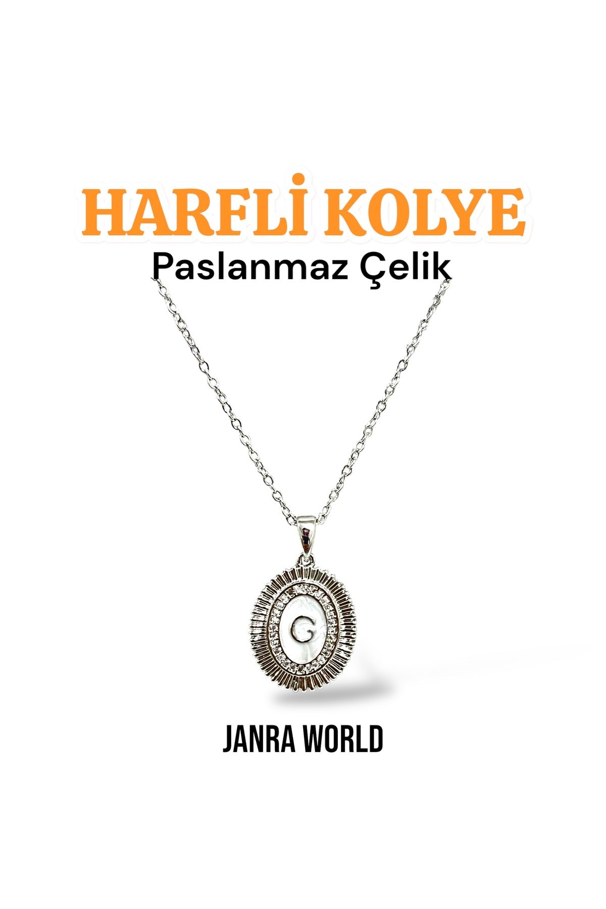 JANRA WORLD Harfli Model Çelik Kolye – Paslanmaz Çelik – Kadın Gold & Silver Renk Seçenekli HARFLİ KOLYE