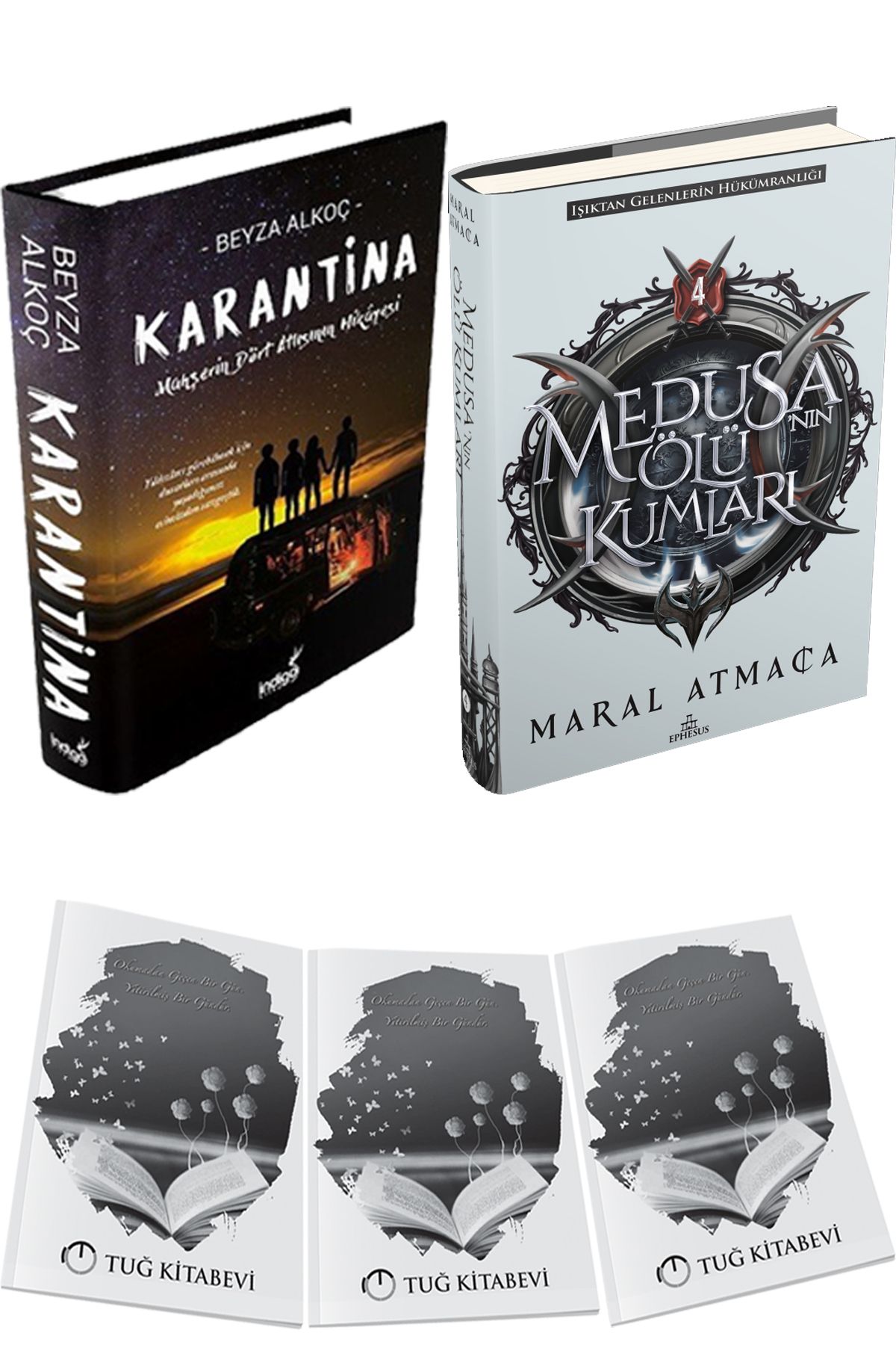 İndigo Kitap Karantina 1 Ciltli ve Medusanın Ölü Kumları 4 Ciltli + Hediyeli