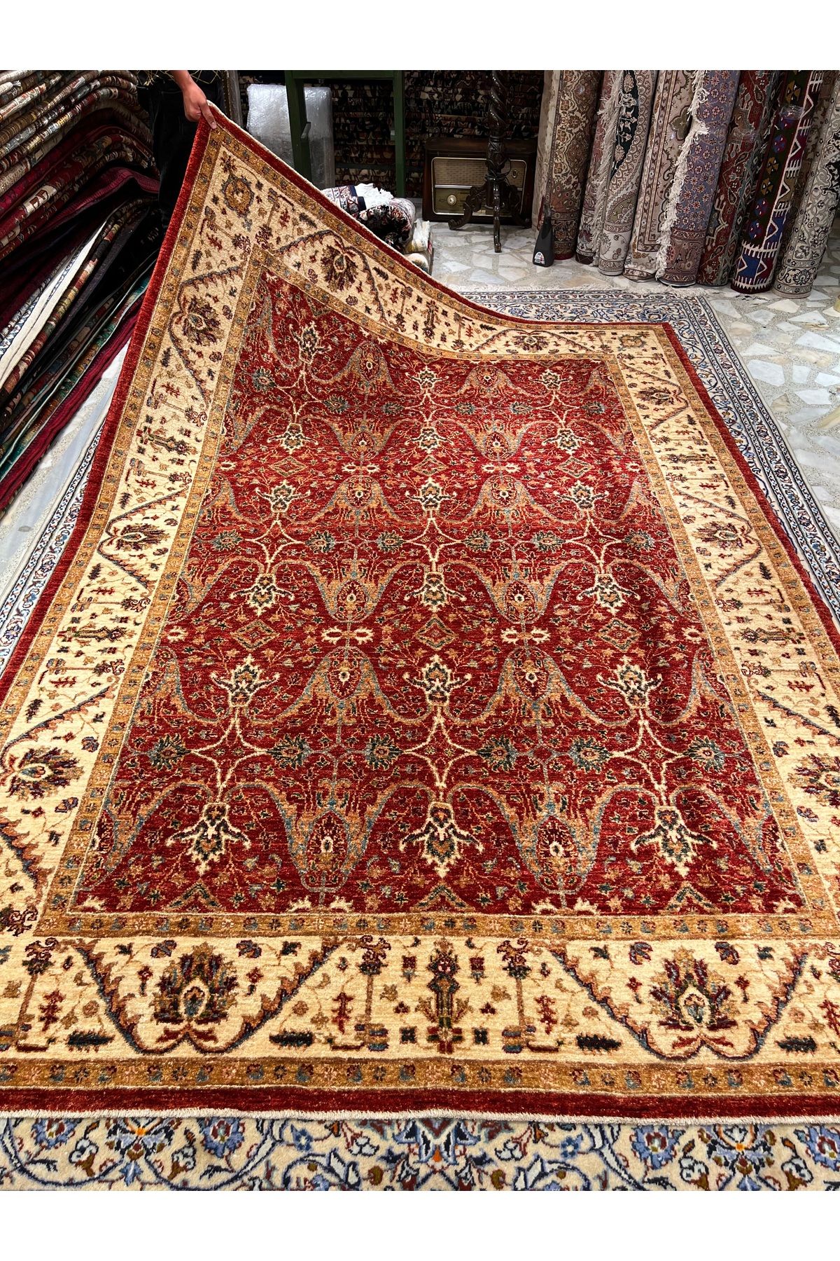 RD RAMAZAN DAĞ EL HALI SANATI El Dokuma Afgan Şirvan Halısıdır Birinci Sınıf Kalite Ebat 311x210