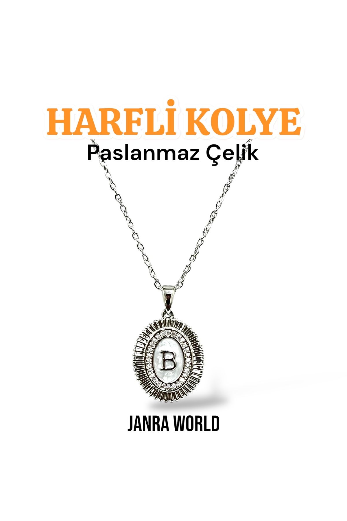 JANRA WORLD Harfli Model Çelik Kolye – Paslanmaz Çelik – Kadın Gold & Silver Renk Seçenekli HARFLİ KOLYE