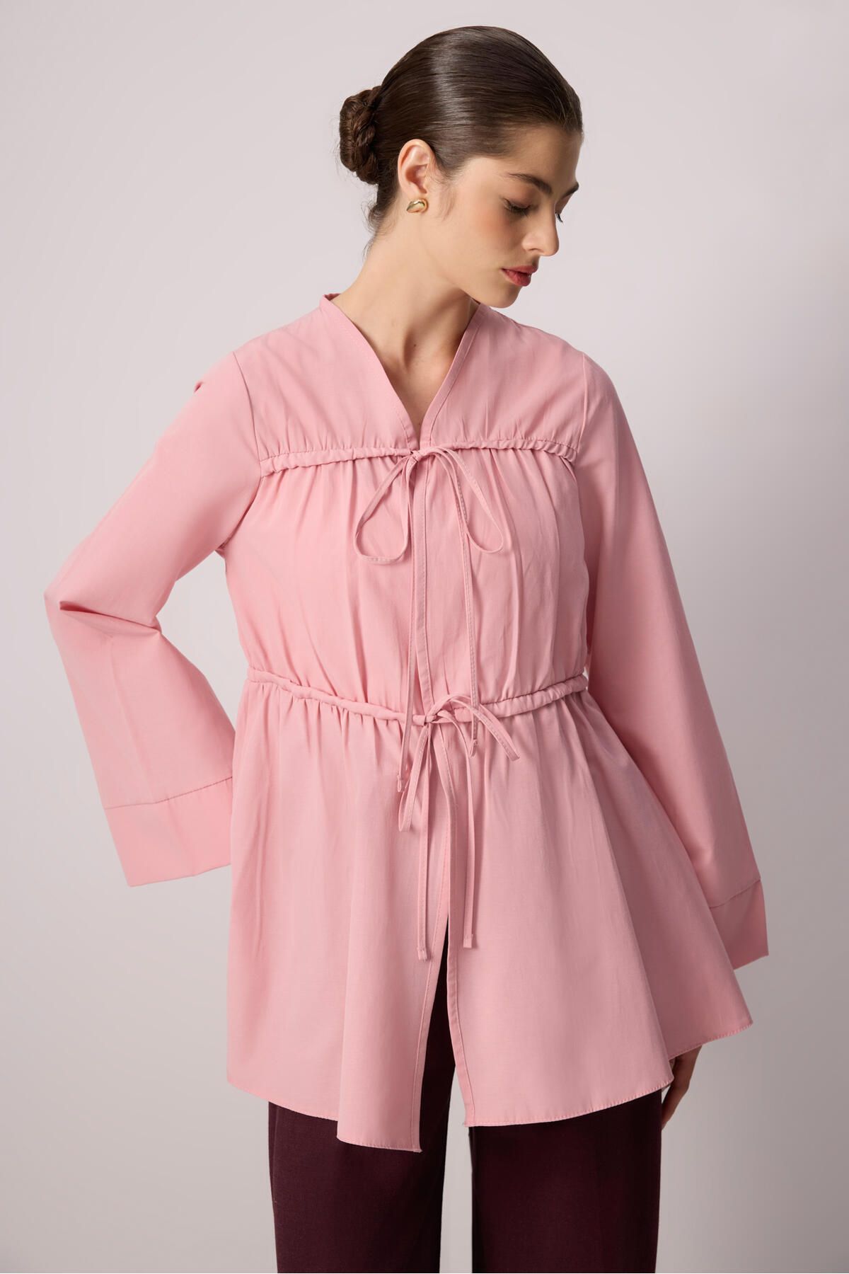 Touché Privé-Poplin Kimono with Tie Front 2