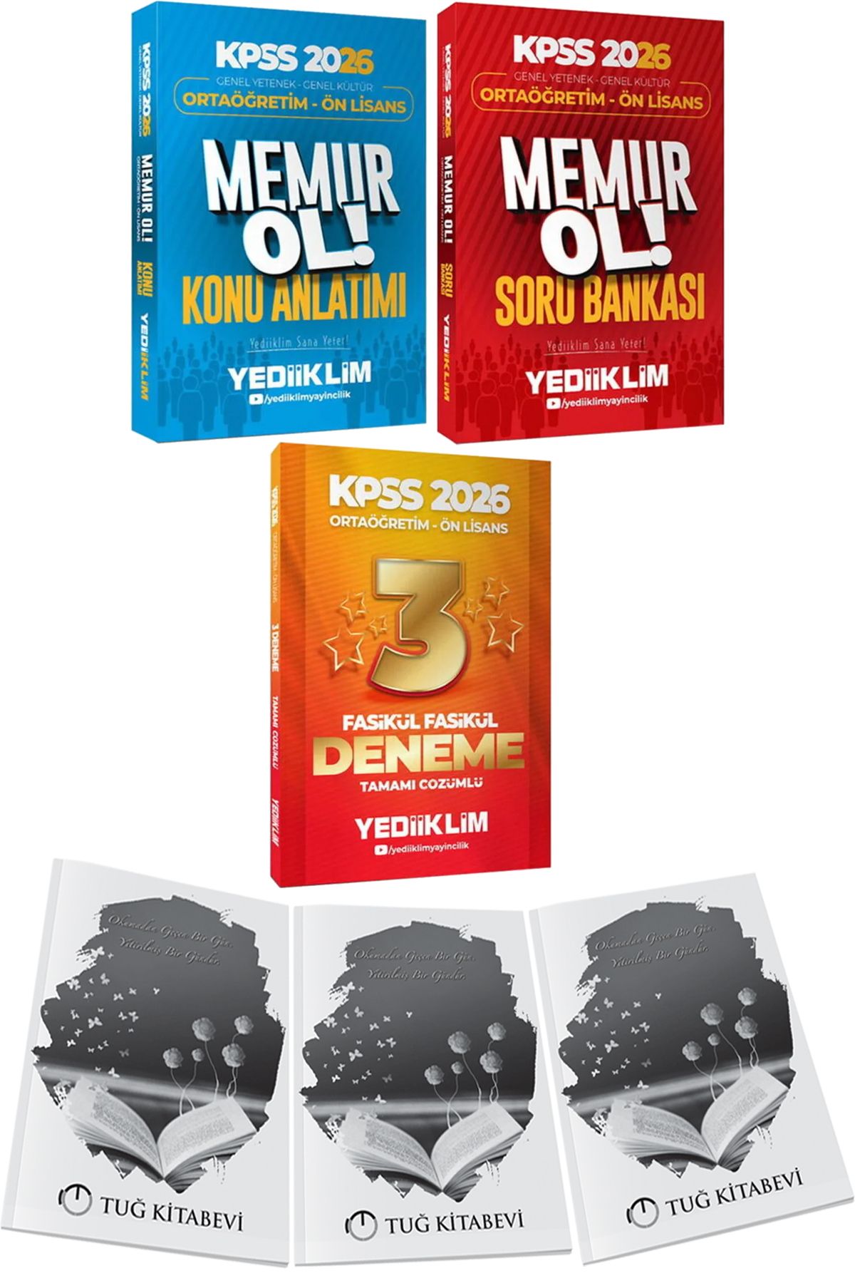 Yediiklim Yayınları 2026 Ortaöğretim-Önlisans Genel Kültür-Genel Yetenek Memur Ol Konu Soru - 3 Yıldız Fasikül Deneme