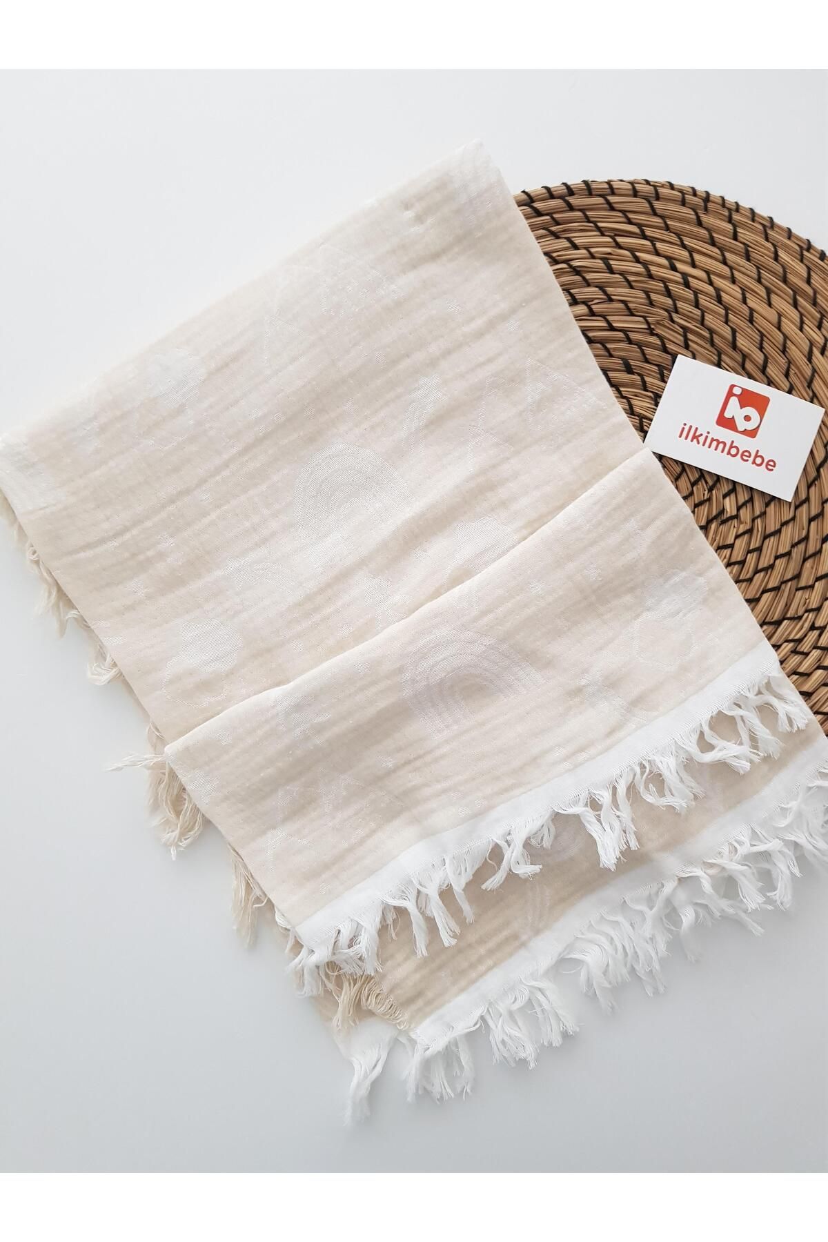 ilkimbebe Gökkuşağı Püsküllü Müslin Bebek Battaniyesi 120x120